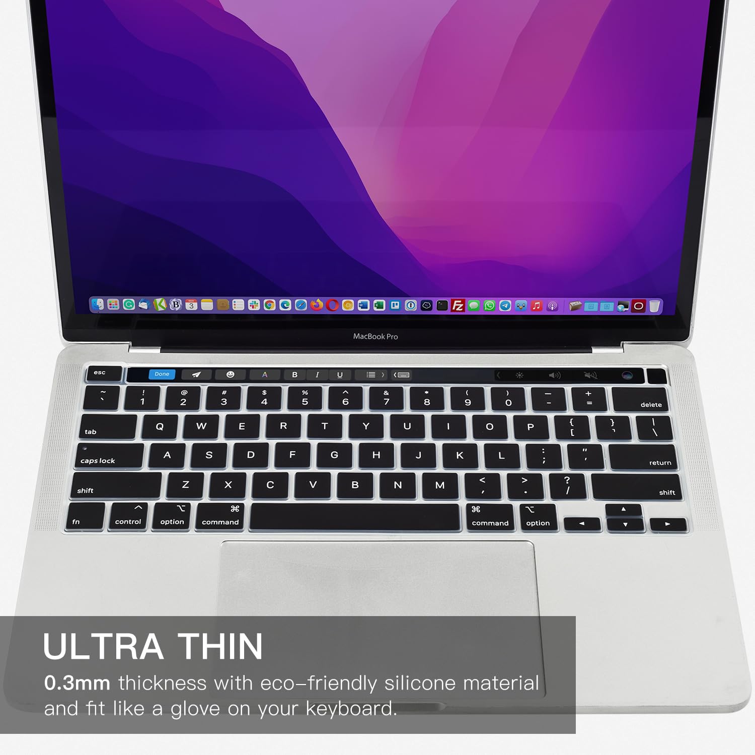 Casebuy Macbook Pro M2 Keyboard Cover For Macbook Pro 13'' With Touch Bar Model A2338 A2289 A2251 M2 M1 Chip 2023 2020 Release U