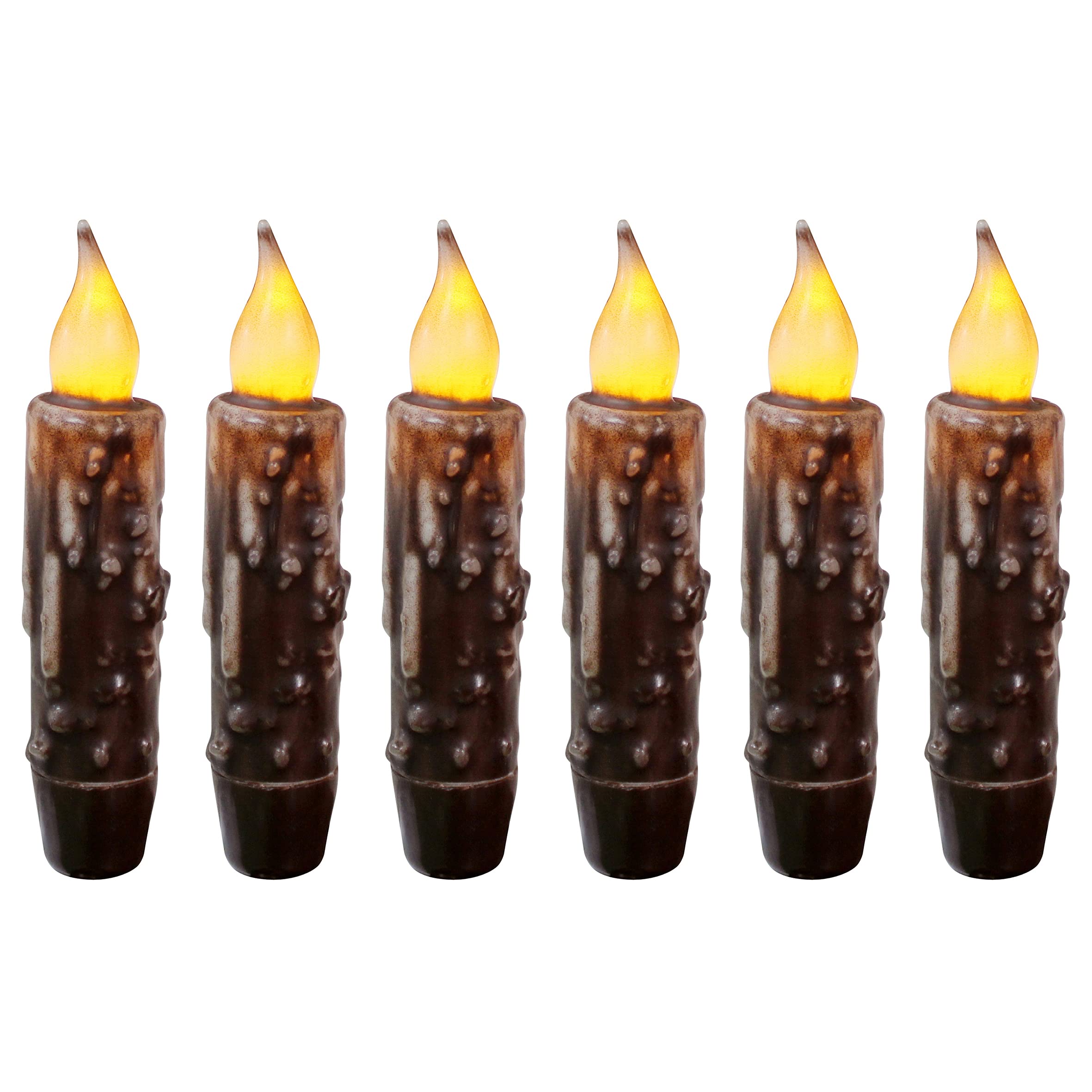 Cvhomedeco. Real Wax Hand Dipped Battery Operated Led Timer Taper Candles Rustic Primitive Flameless Lights D