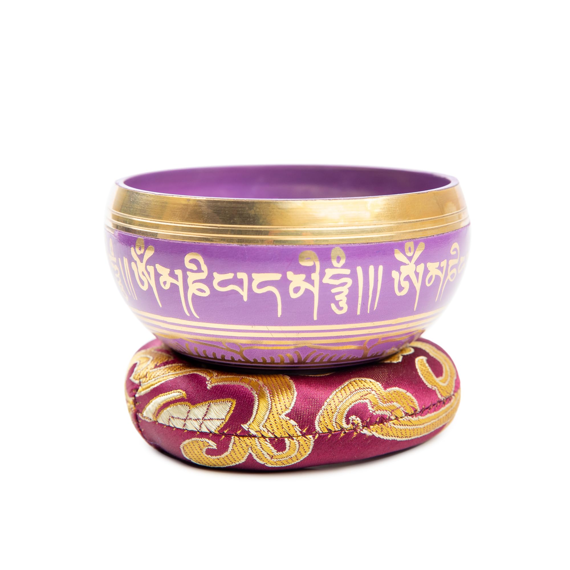 Tibetan Singing Bowl Set Bronze   Master Healing Grade   Authentic Handcrafted Sound Bowl By Himalayan Bazaar (Black And Red)