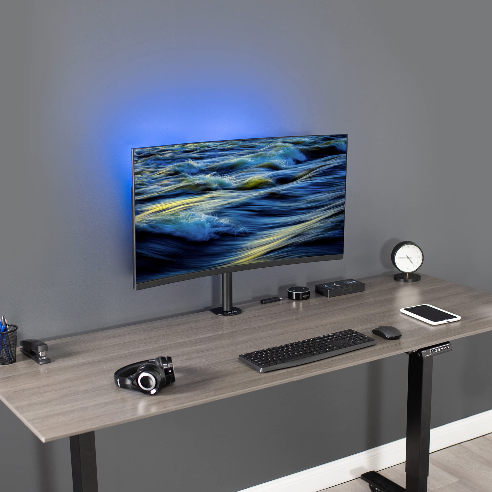 VIVO Single 13 to 38 inch LCD Monitor Heavy Duty Desk Mount Stand, Holds 1 Standard to Ultrawide Screen up to 38 inches, STAND V001C