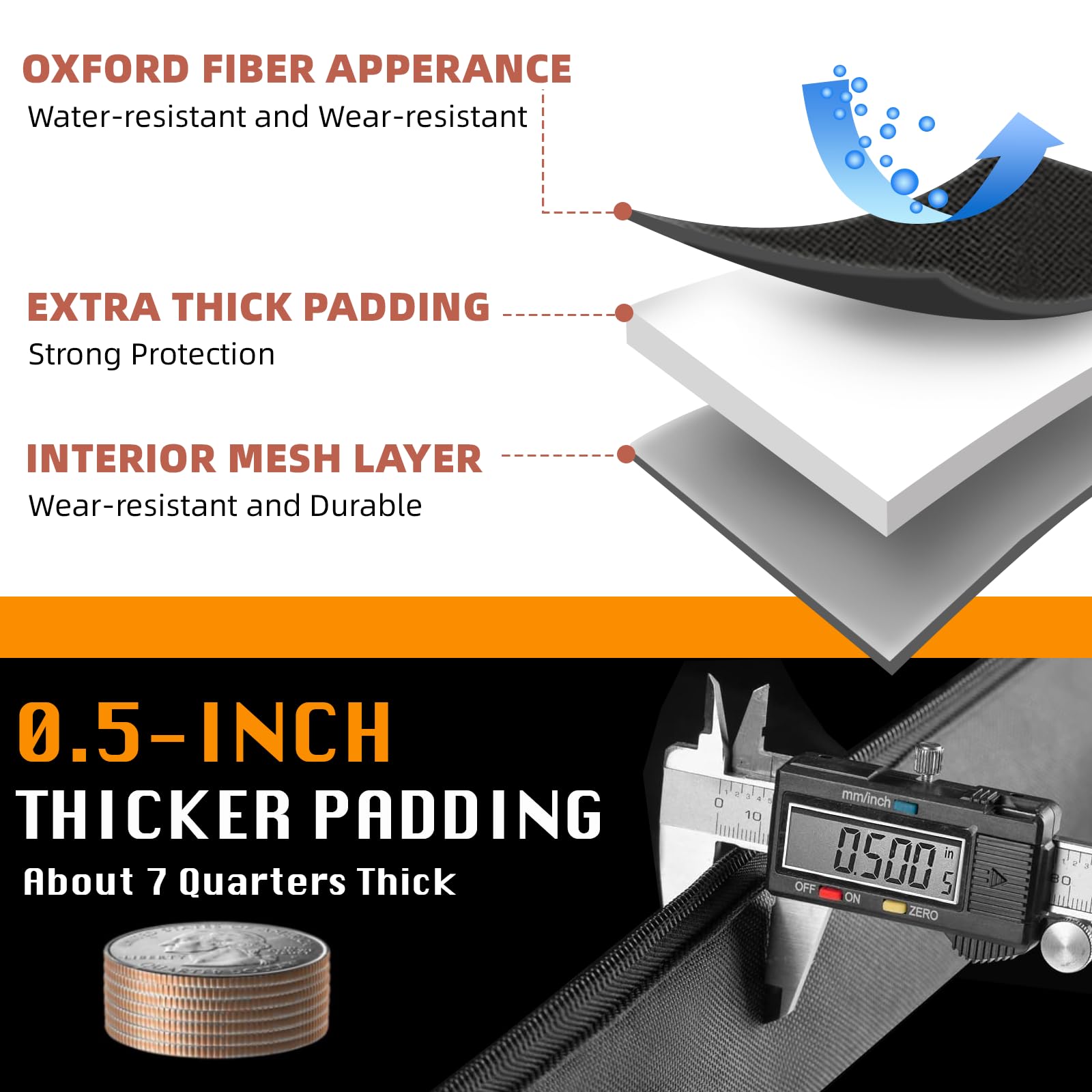 Nagan Acoustic Guitar Bag 0.5-Inch Extra Thick Padding, 40 41 42 Inch Gig Guitar Bag, Waterproof Oxford Guitar Case Backpack Wit