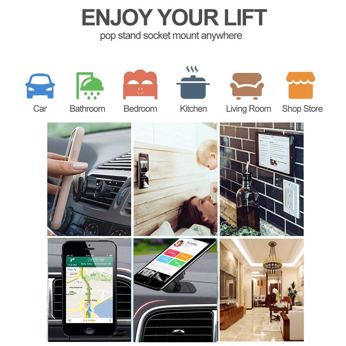 Loyaforba Clip Car Mount Compatible Car Users   Loyaforba 360 Rotation Air Vent Car Out Stand And Dashboard Sticker Holder For G