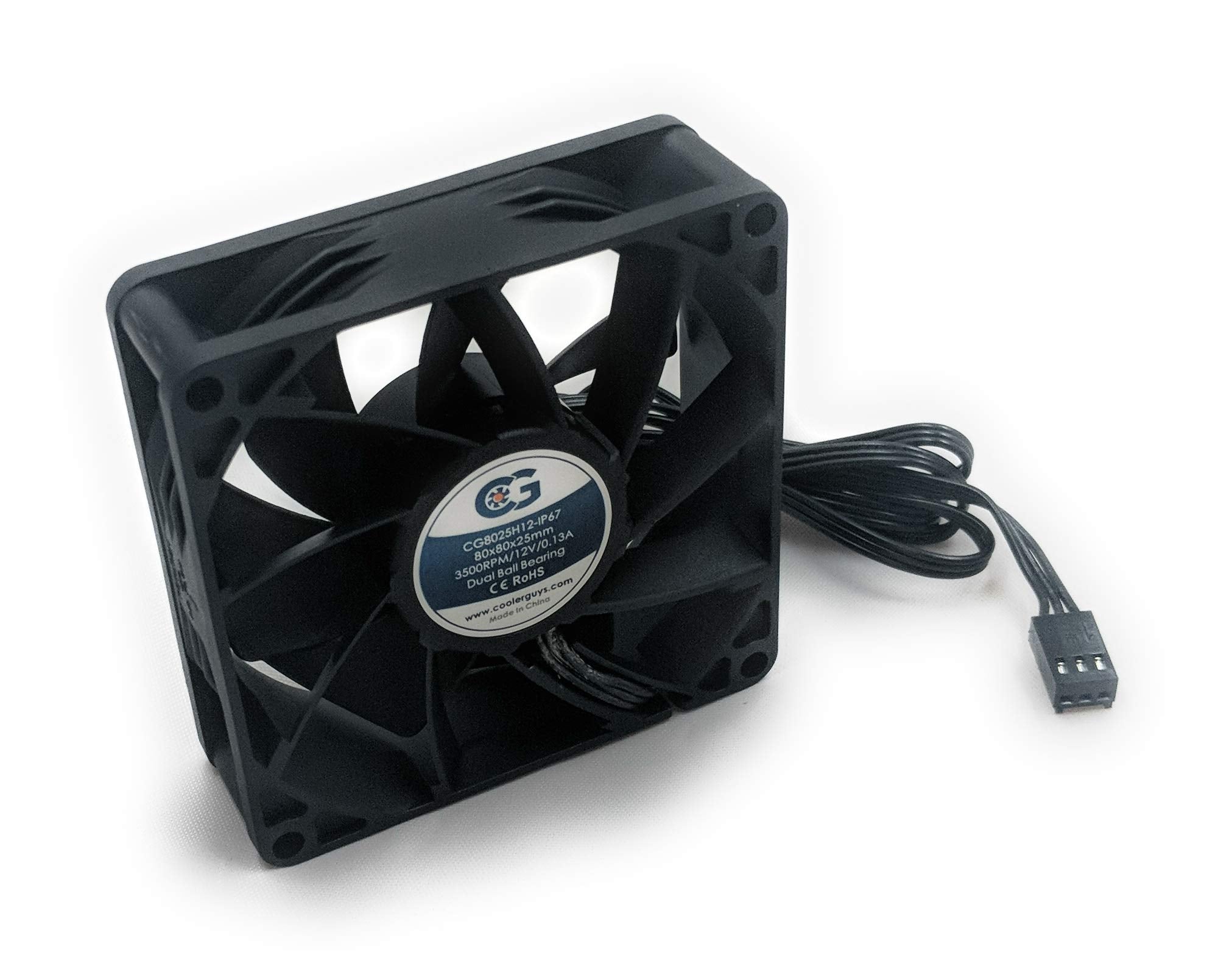 Coolerguys 12Vdc Waterproof Ip67 Fan (High Speed, 80X25Mm)
