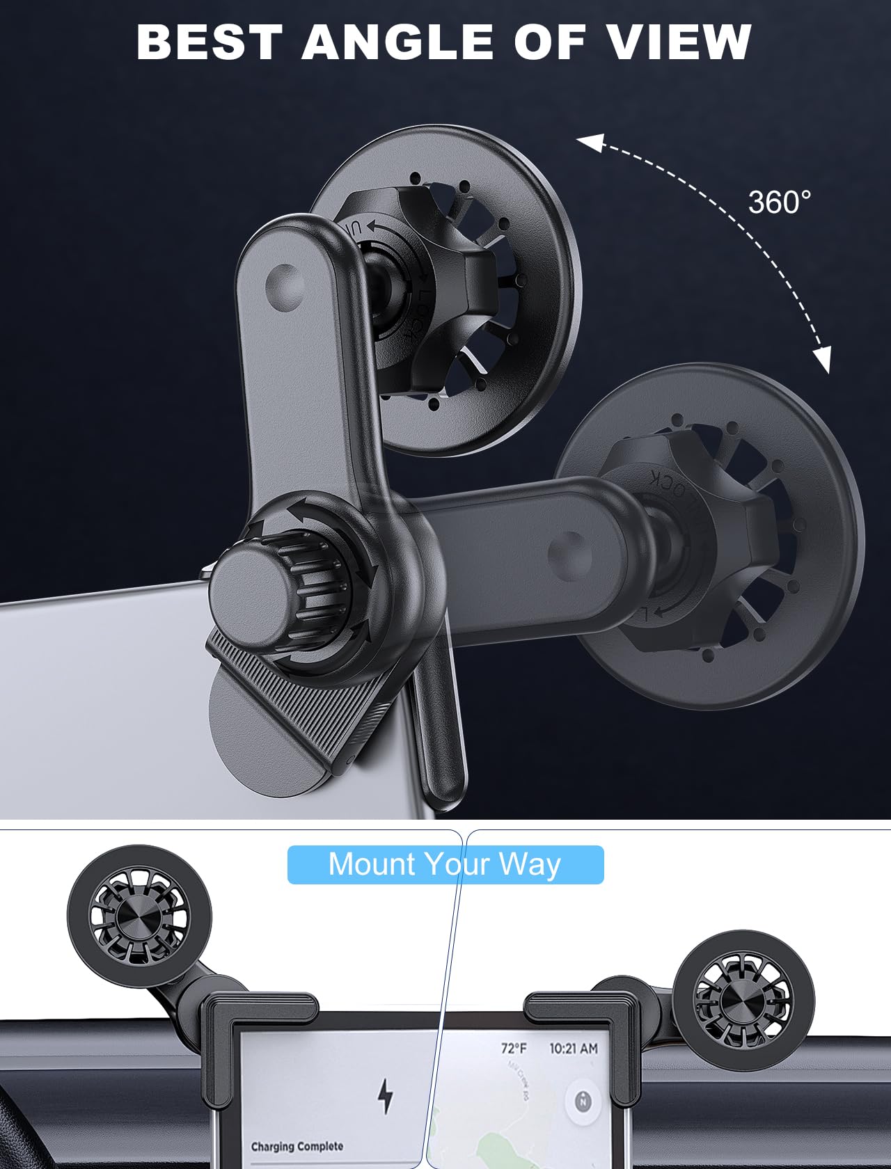 For Tesla Phone Mount, [Strongest Magnet] Magnetic Car Mount For Magsafe, For Tesla Model 3/Y/X/S/Cybertruck Touchscreen Car Pho