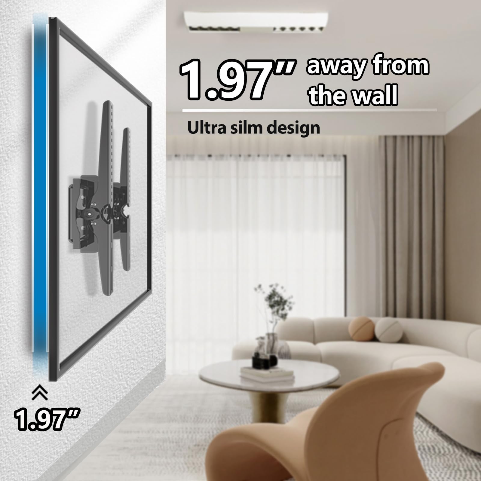 Jobzyp Tilting Tv Wall Mount For Most 26 63 Inch Flat Curved Screen Tvs & Monitors, Universal Tv Mount Max Vesa 400X400Mm, Holds