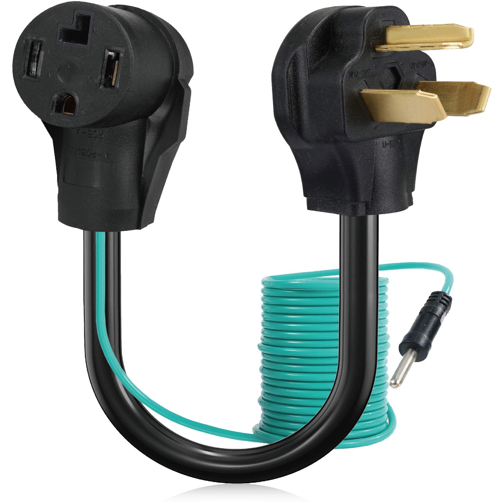 Boeemi 4 Prong To 3 Prong Dryer Adapter Cord Convert 4 Prong Dryer Plug To 3 Prong Wall Outlet, Nema 10 30P Male To 14 30R Femal