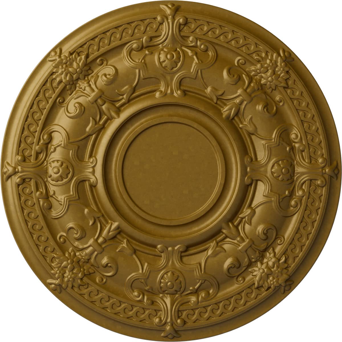 Ekena Millwork Cm33Dagls Dauphine Ceiling Medallion, 33 7/8''Od X 1 3/8''P (Fits Canopies Up To 13 1/4''), Hand Painted Gold