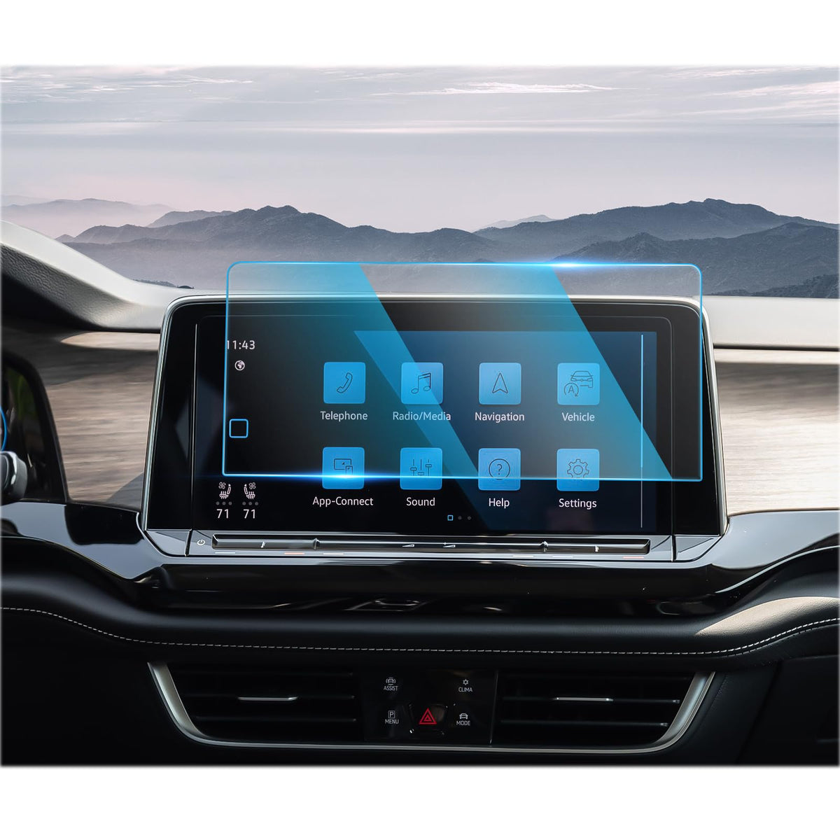 Cdefg Screen Protector For 2024 Volkswagen Atlas Accessories Touchscreen Cover For 2024 Vw Atlas Se Sel Premium R-Line 2024 Atlas Screen Protector 12' Tempered Glass