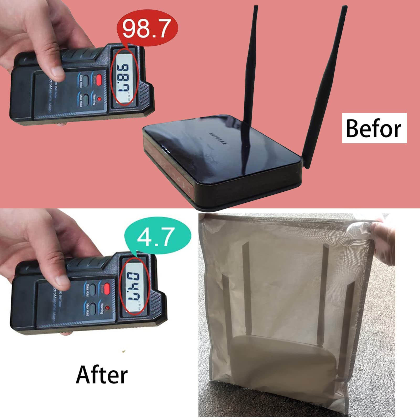 Wifi Blocker Wifi Router Cover Smart Meter Cover Emf Shield Faraday Bag Router Faraday Box Emf Blocker Emf Protection 5G Card Ho