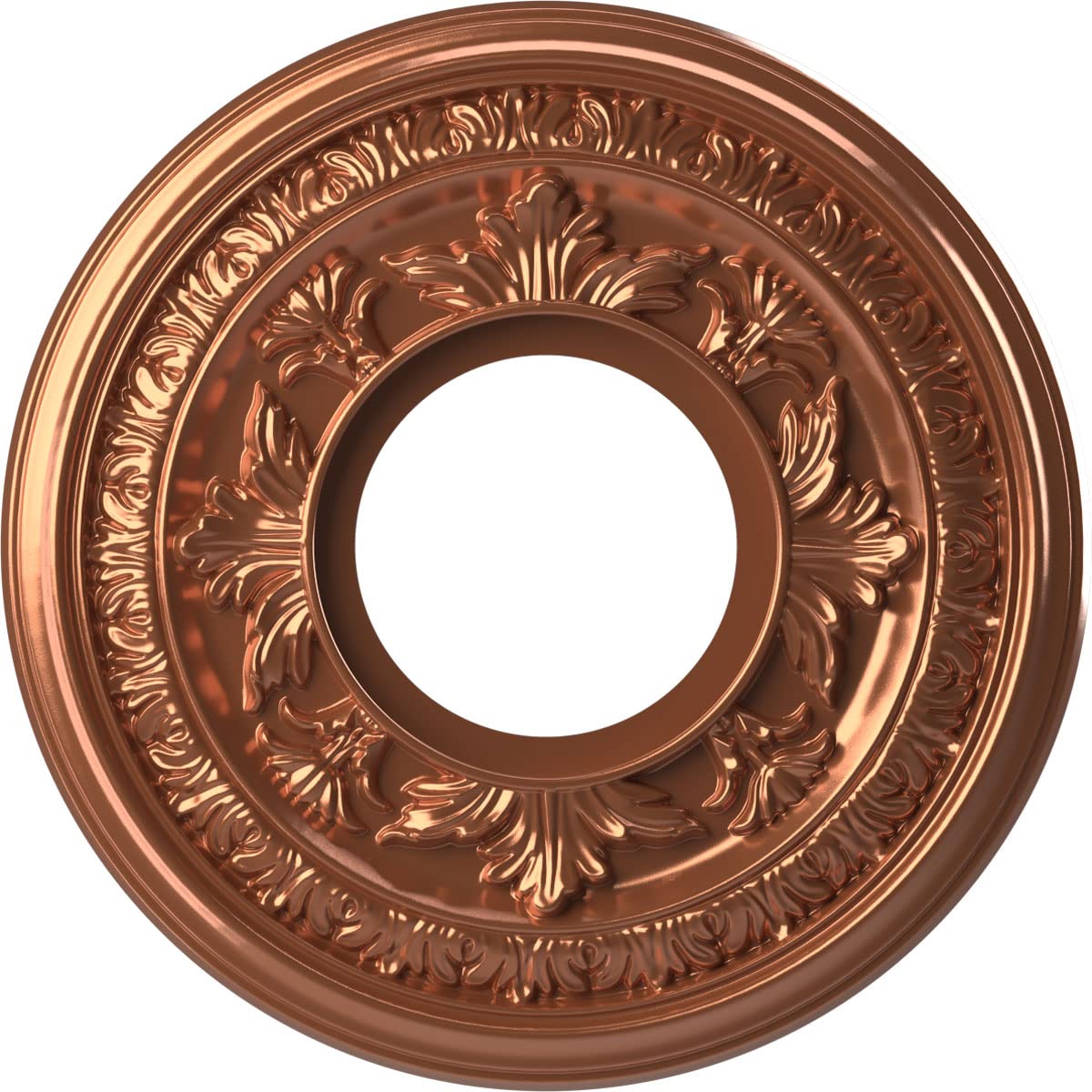 Ekena Millwork CMP10BABCO Baltimore Thermoformed PVC Ceiling Medallion (Fits Canopies up to 4 1/4), 10OD x 3 1/2ID x 3/4P, Brigh