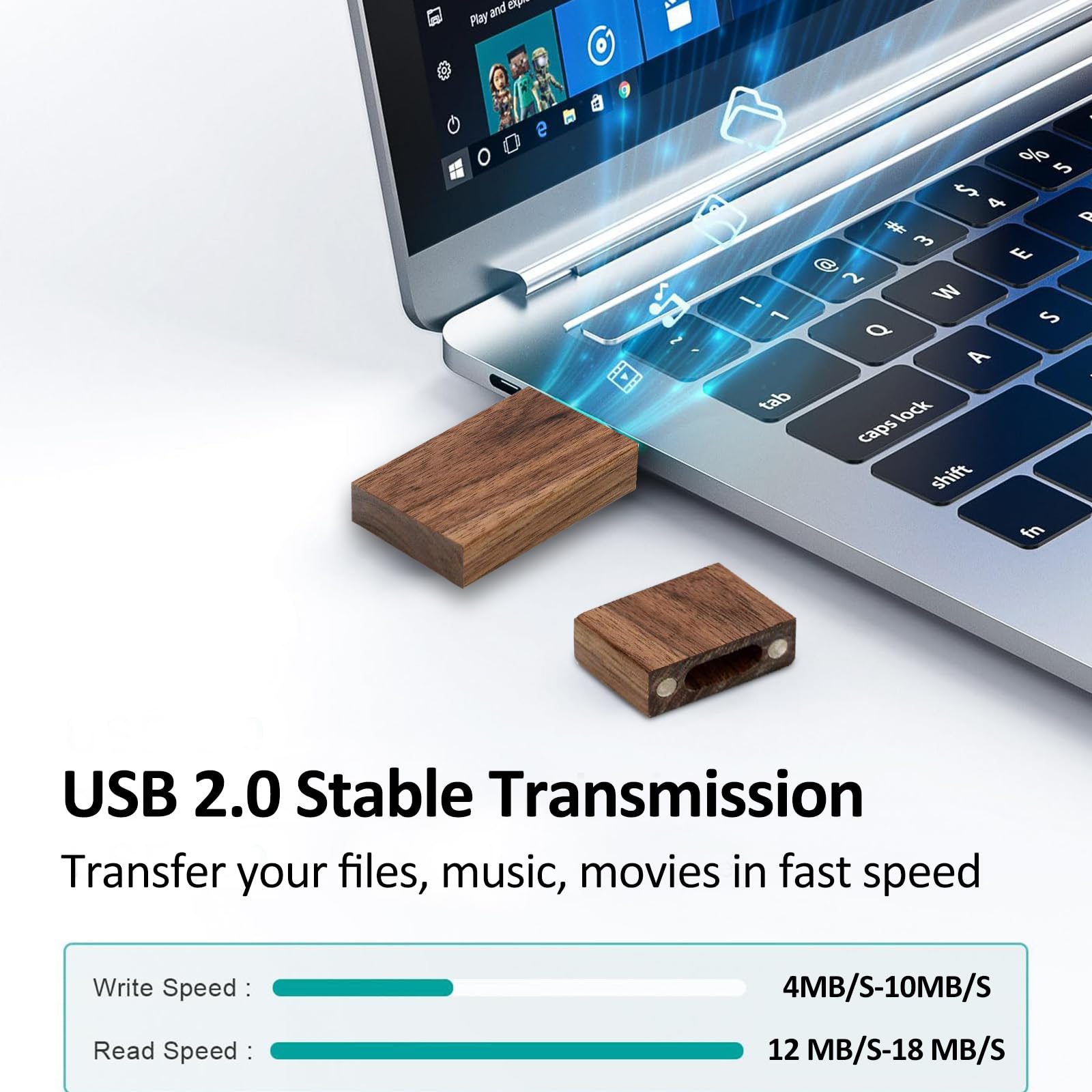 Ablaze Usb 32Gb Flash Drive 10 Pack, Walnut Wood Flash Drives Usb 2.0 Thumb Drives Wooden Usb 32Gb Usb Stick Memory Stick