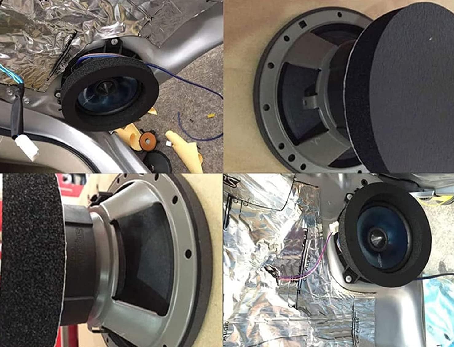 Benliudh Car Door Speaker Fast Rings Foam Bass Blockers, Car Universal Foam Speaker Enhancer System Kit For 6'' And 6.5'' Speake