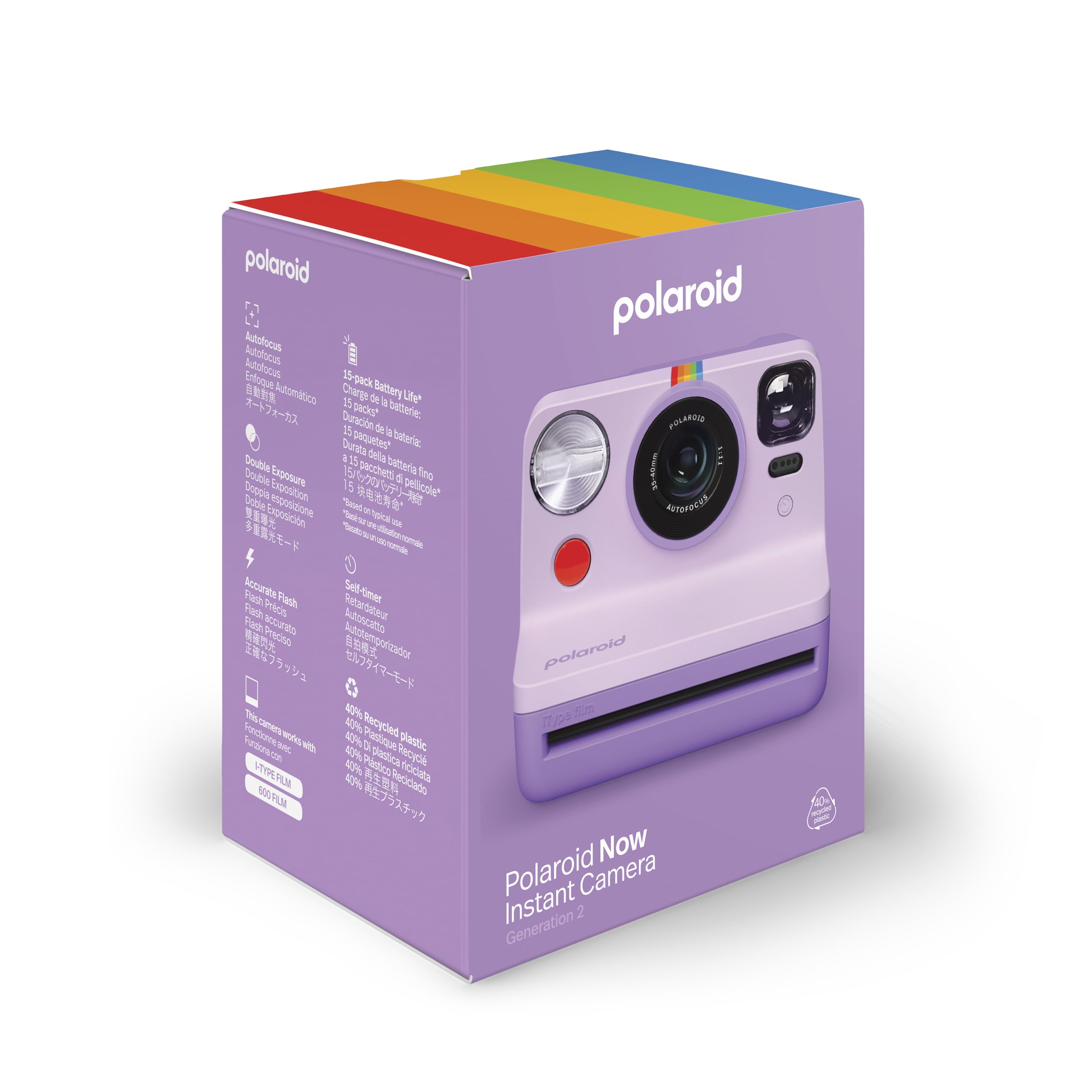 Polaroid Now 2Nd Generation I Type Instant Film Camera   Purple (9149)