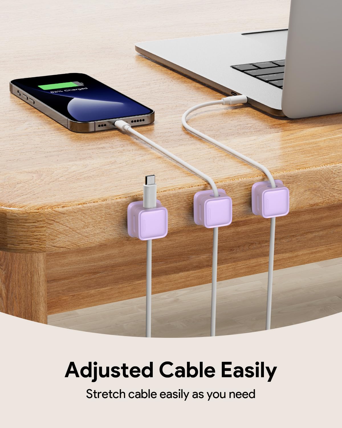 8 Pack Magnetic Cord Organizer, Easy Secure Adhesive Cable Management, Wire Holder Keeper Organizer Management, Hide/Organize Ph