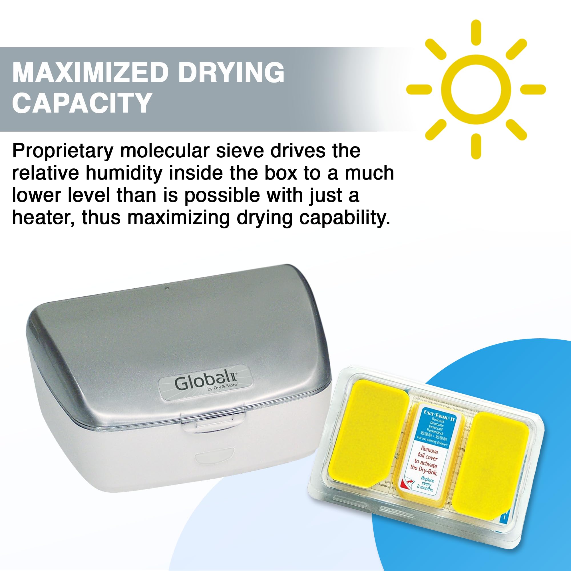 Dry-Brik Ii Desiccant Blocks - 3 Blocks (1 Pack Of 3 Blocks)| Replacement Moisture Absorbing Block For The Global Ii And Zephyr