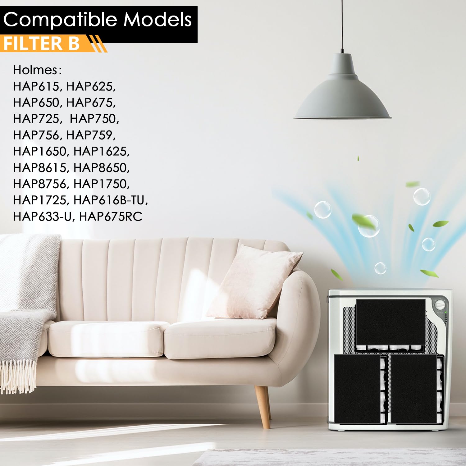 Hapf600 Hepa Filter Replacement For Hol Mes Air Purifier, Replace Hapf600D, Hap615, Hap625, Hap650, Hapf600D U3, Hap725, Hap750