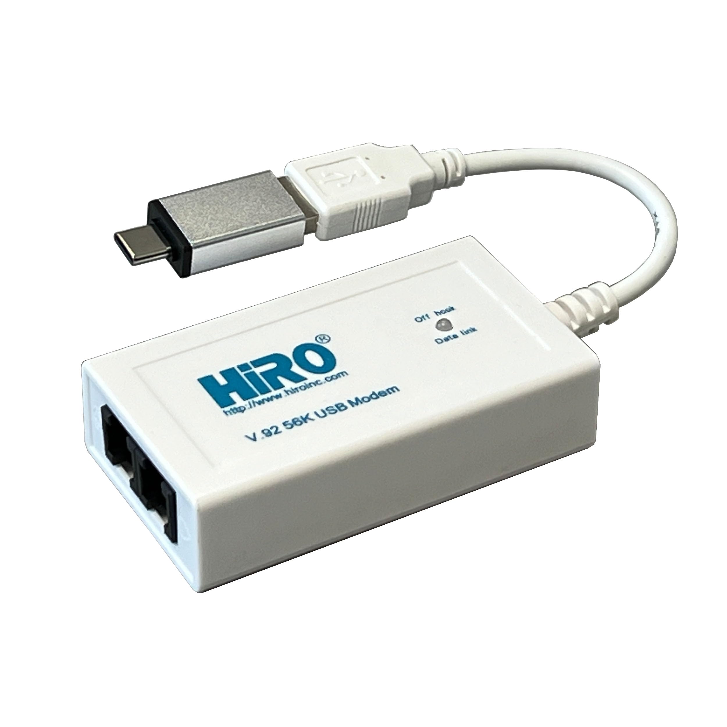 Hiro NT H50364 V92 56K External USBC Data Fax DialUp Internet Modem Retail