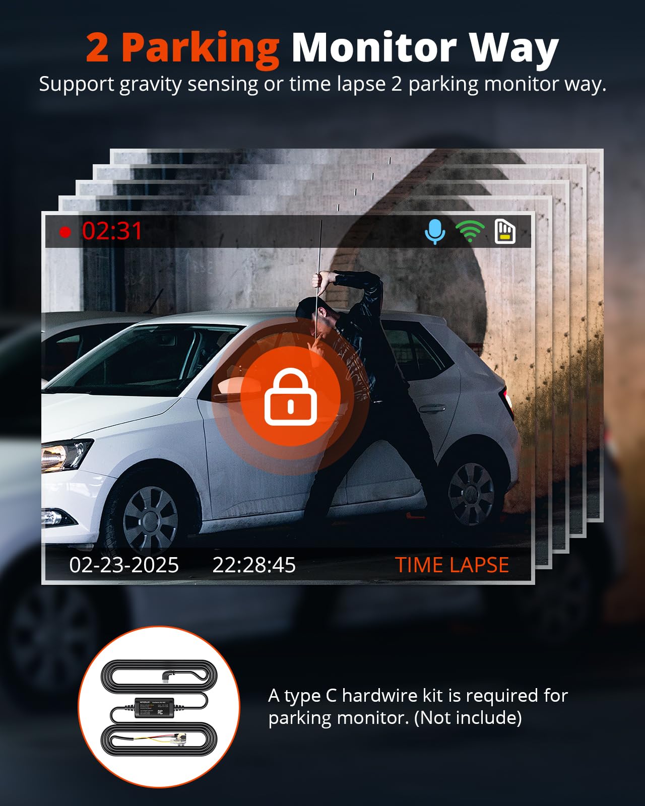 Kingslim 2K Dash Cam Front And Rear With 64Gb Sd Card, Wireless Wifi Dash Camera For Cars, 1.5 Screen Mini Dashcam Front And B