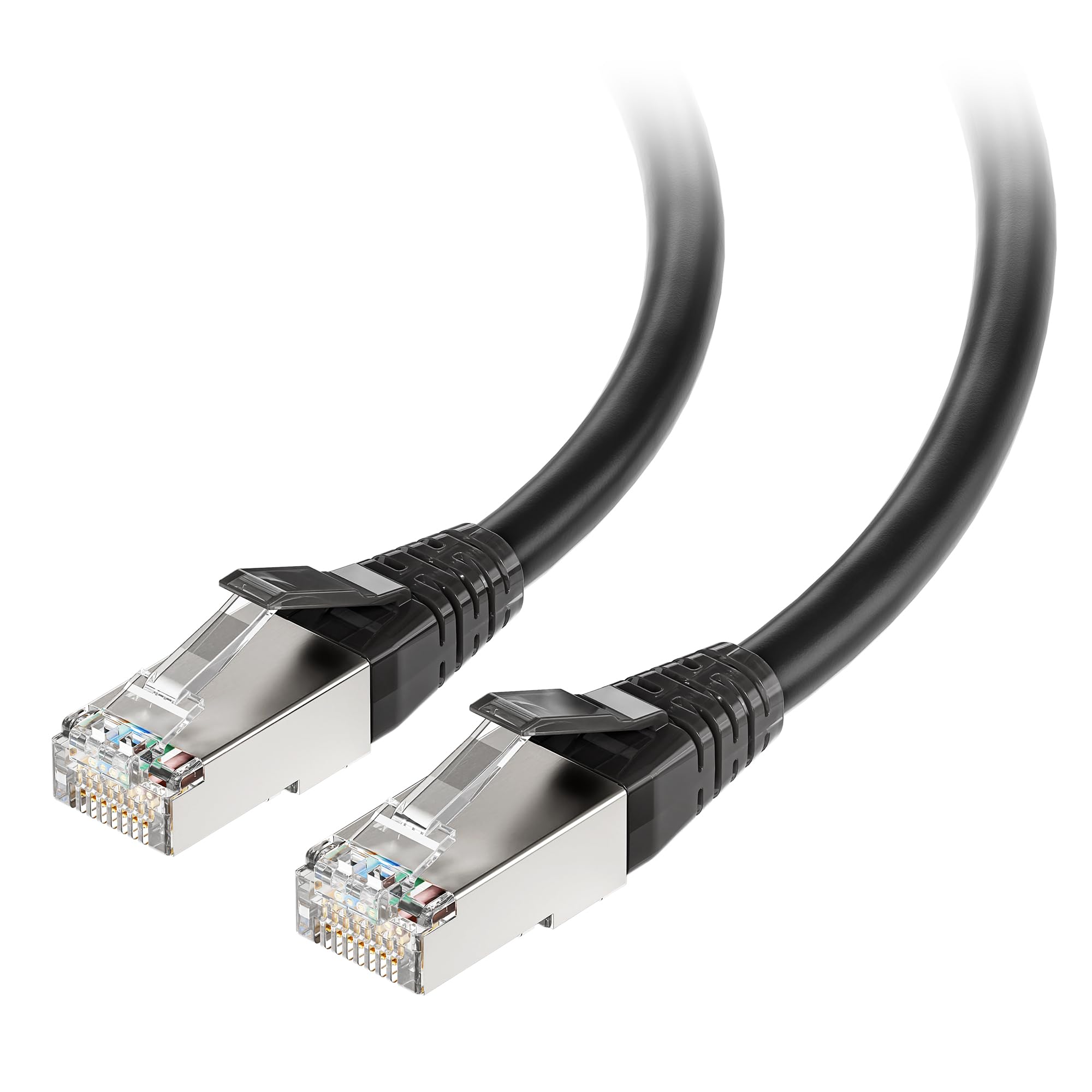 Cable Matters [Certified for Cat8 Compliance] 40Gbps Shielded Cat 8 Ethernet Cable 25ft in Black (2000 Mhz Category 8 Ethernet Cable, Cat8 Internet Cable, Gaming Ethernet Cable)   25 Feet
