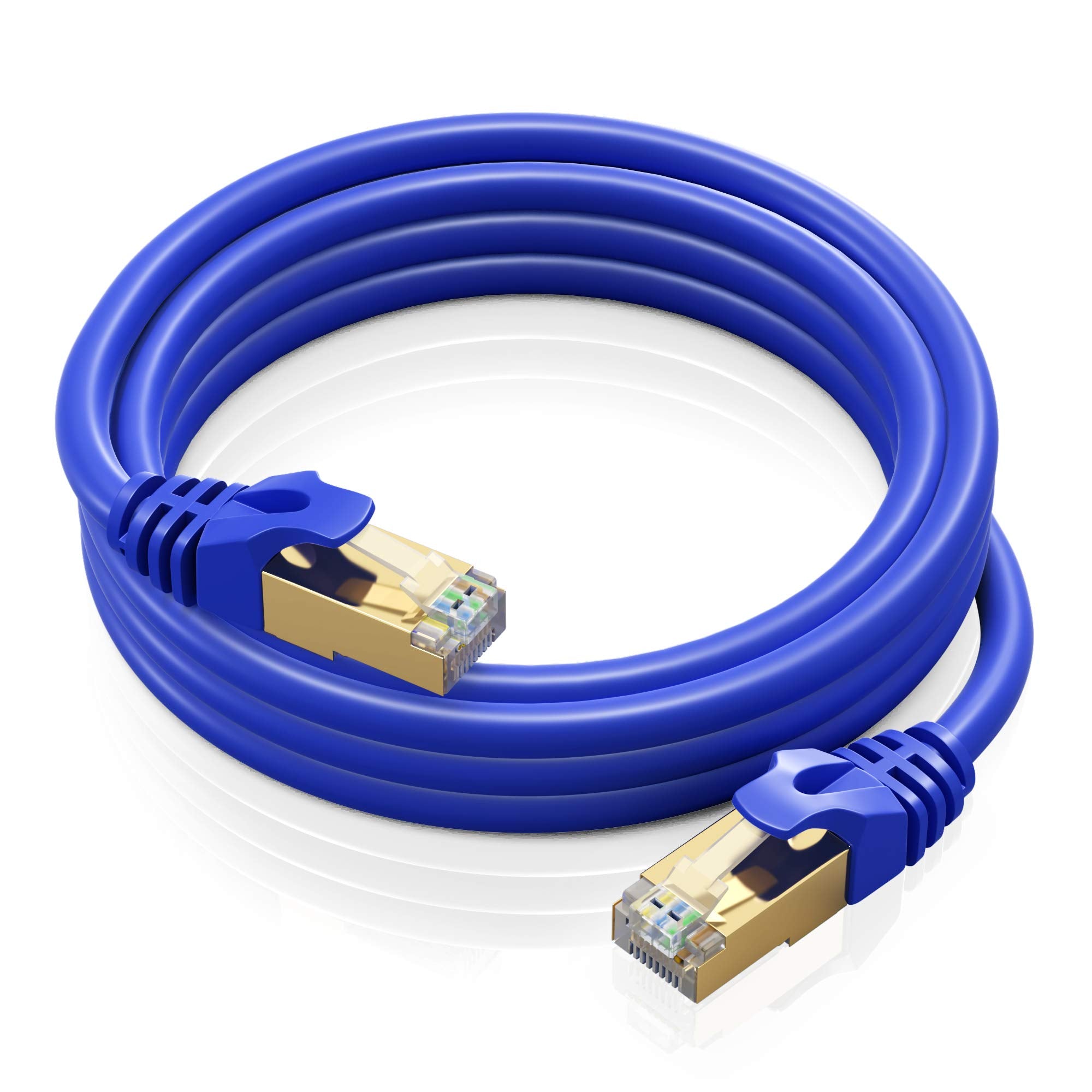 Cat 7 Ethernet Cable 4 ft  HighSpeed Internet & Network LAN Patch Cable, RJ45 Connectors  4ft / Blue  Perfect for Gaming, St
