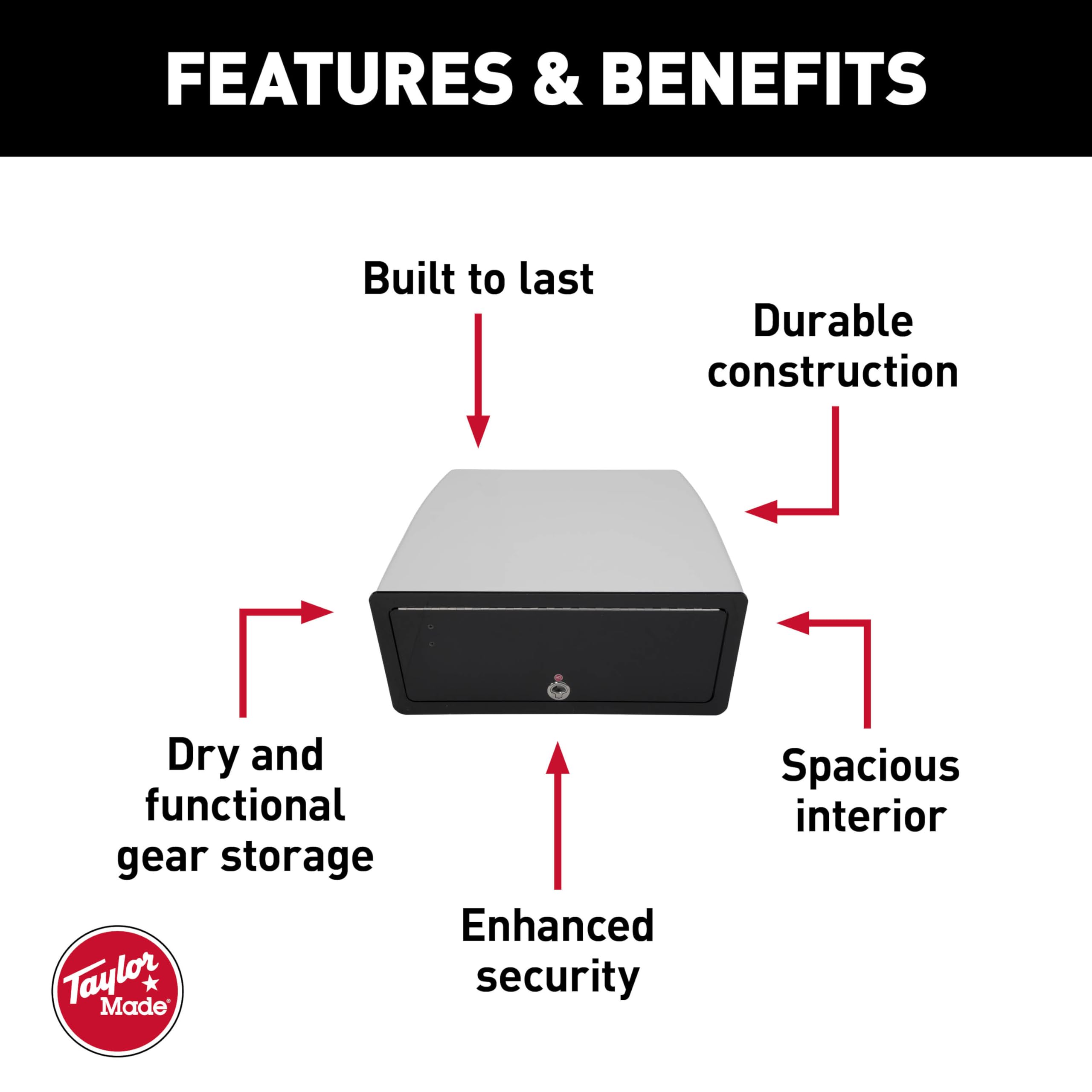 Taylor Made Electronics Box (27'' W X 26'' D X 10'' T) For T Top Boats, Watertight Plexiglass Door Panel, Stainless Steel Lock,