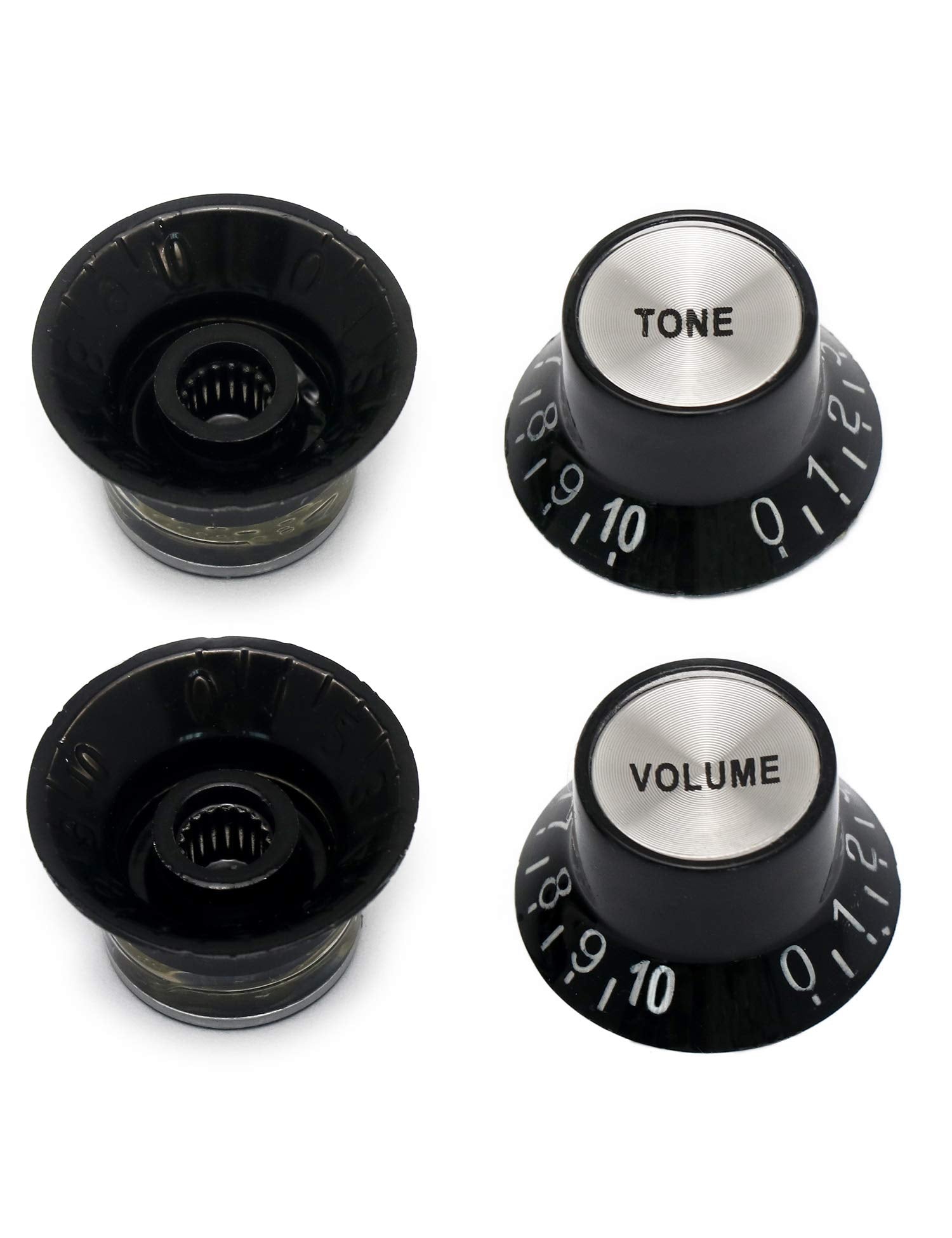 Metallor Electric Guitar Top Hat Knobs Speed Control Knobs 2 Volume 2 Tone Compatible With Les Paul Lp Electric Guitar Parts Rep