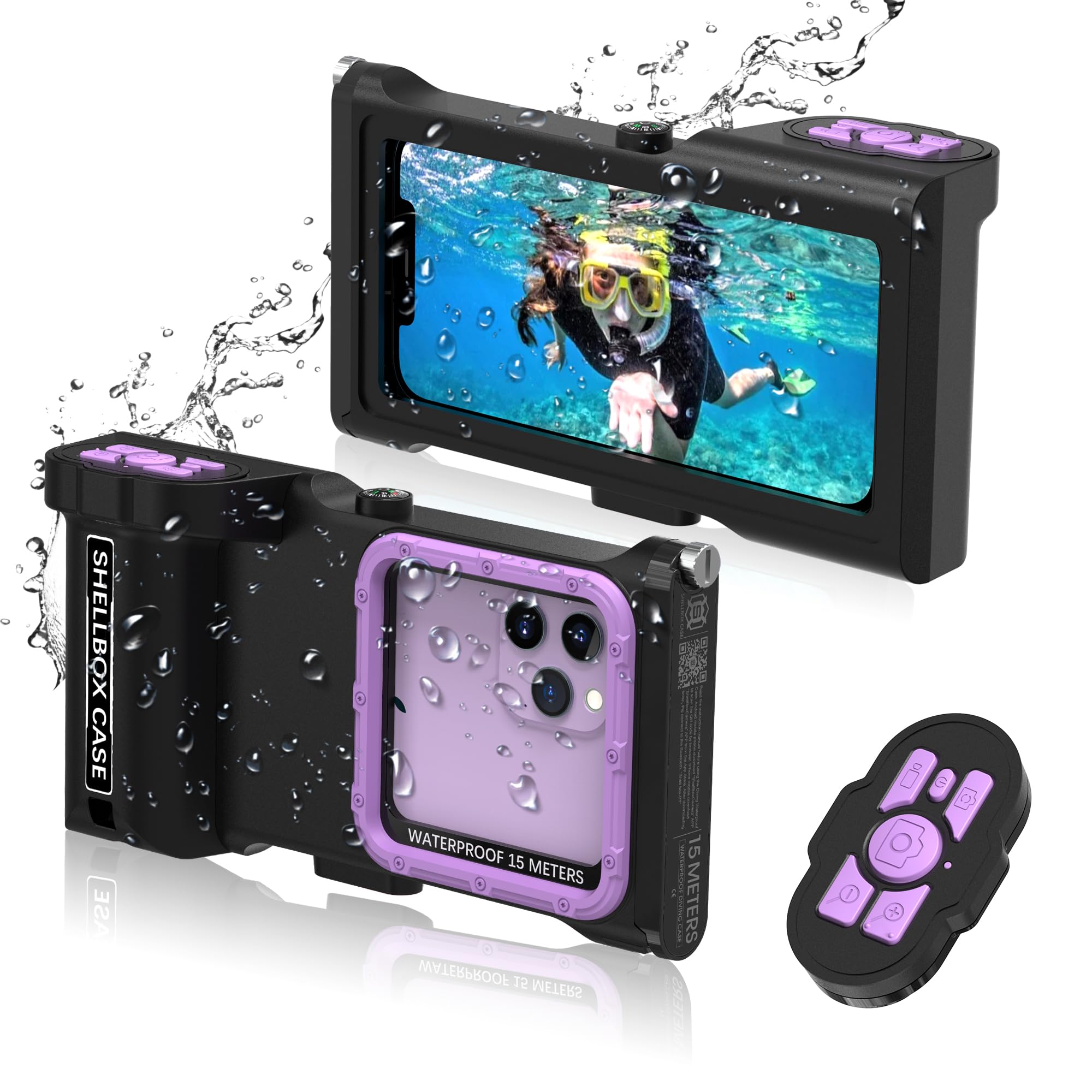 Shellbox Case Diving Case 3Rd Gen For Samsung Galaxy/Phone Series, Universal Phones [4.9 6.9 Inch], Snorkeling 15M/50Ft,With Com