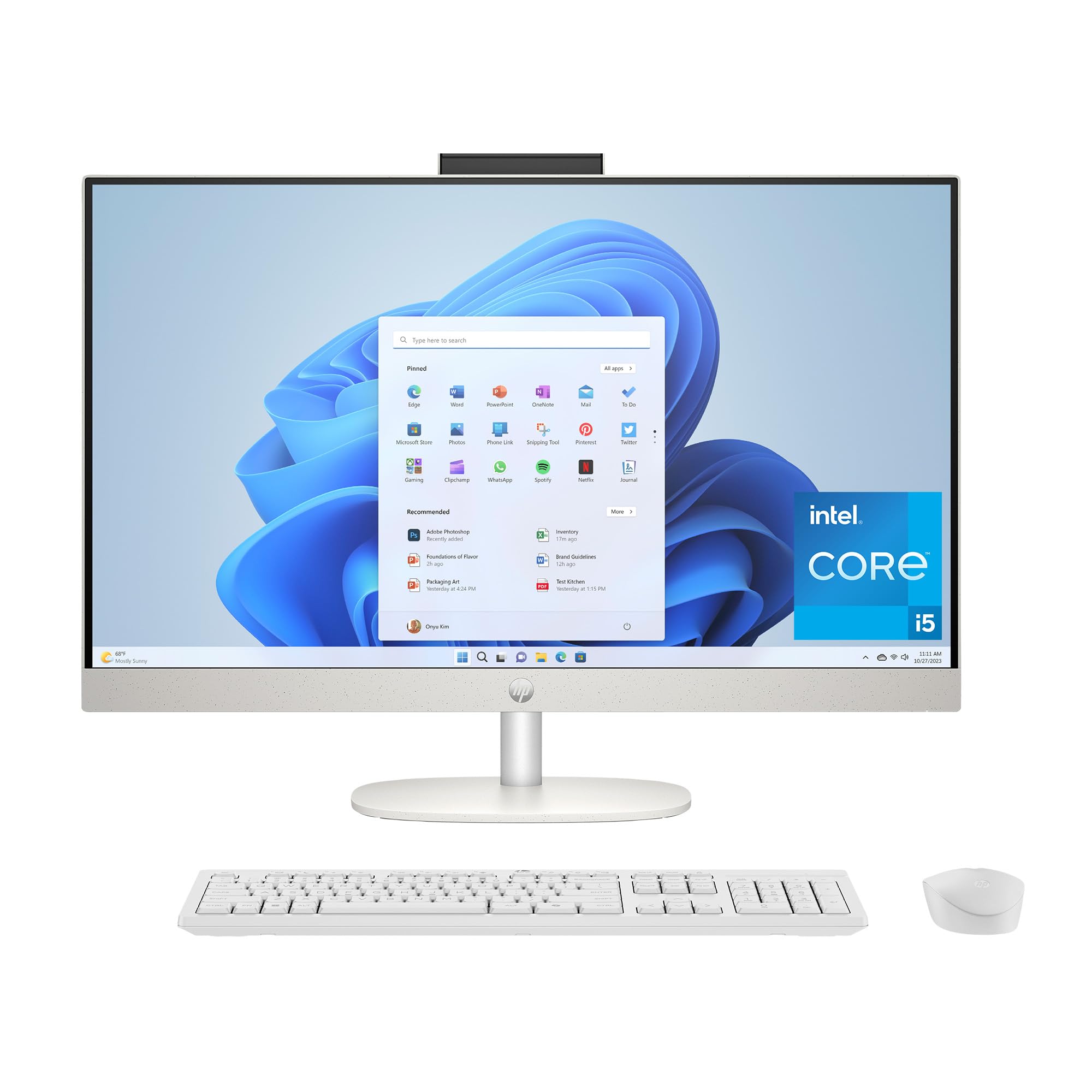 HP 27 inch All-in-One Desktop PC, FHD Touchscreen, Intel Core i5-1335U, 16 GB RAM, 512 GB SSD, Intel UHD Graphics, Windows 11 Ho