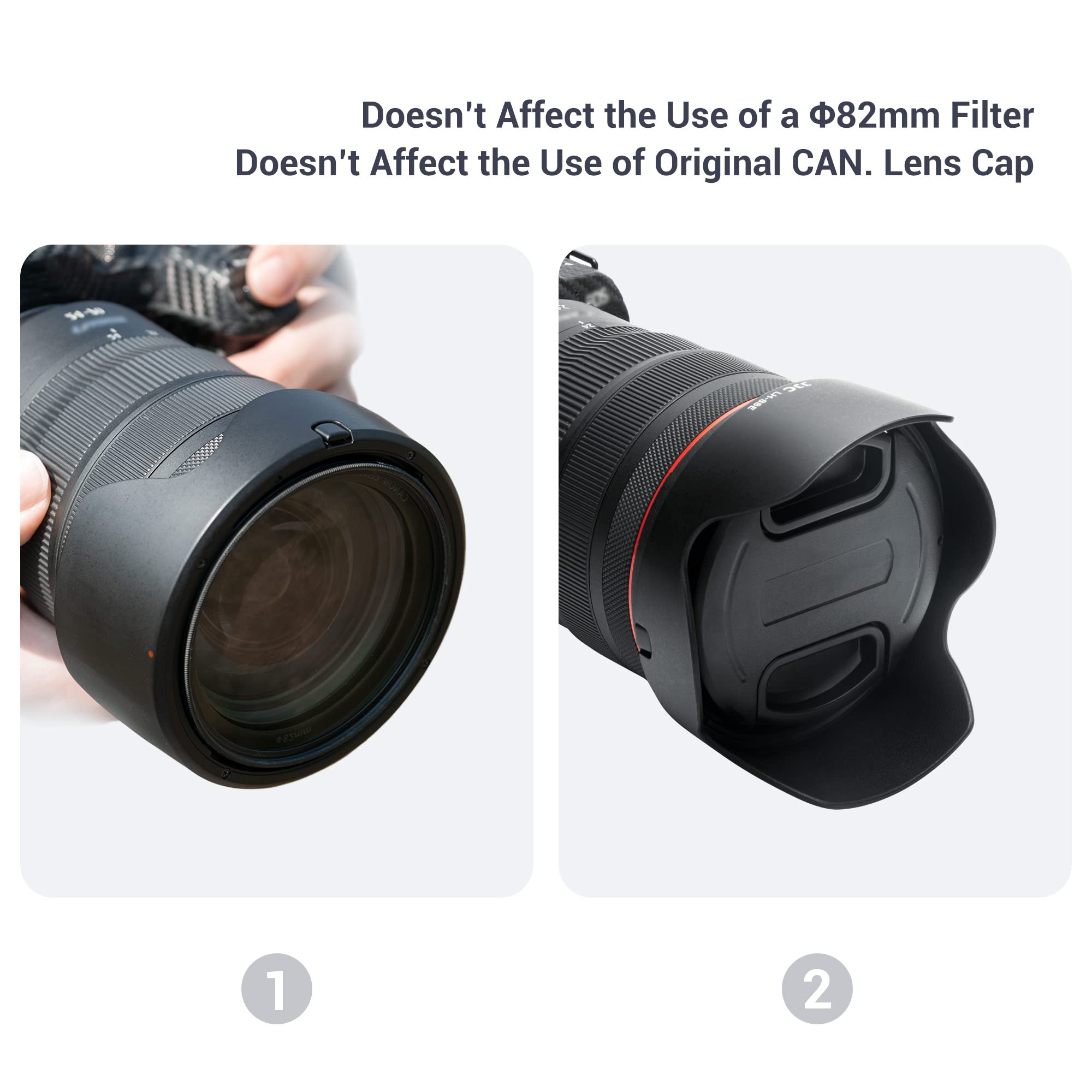 Lens Hood For Canon Rf 24 70Mm F2.8L Is Usm Lens & Canon Rf 24 105Mm F2.8 L Is Usm Z Lens Replaces Canon Ew 88E With Reversible