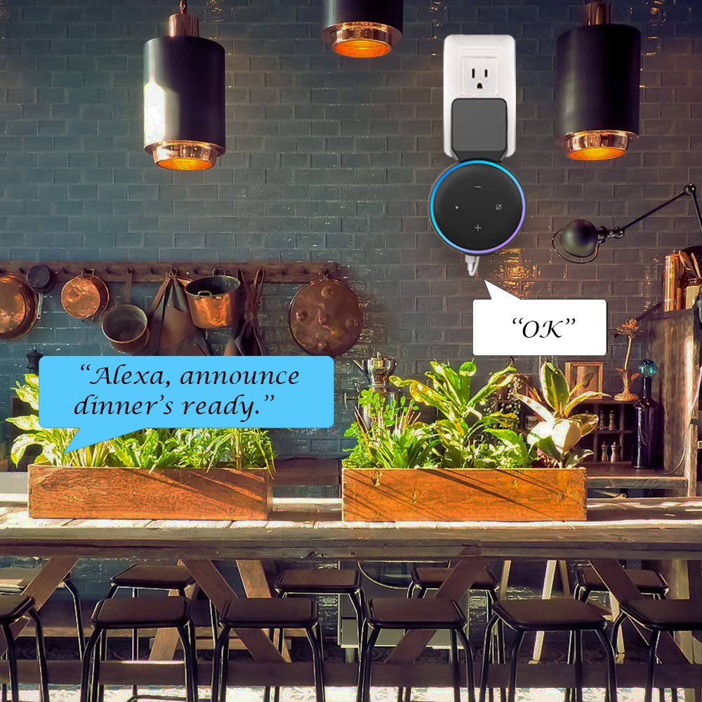 Maxonar Echo Dot Wall Mount Holder, Echo Dot Mount 3Rd Generation Space Saving Accessories For Dot Smart Speakers, Clever Echo Dot Accessories With Built In Cable Management Hide Messy Wires