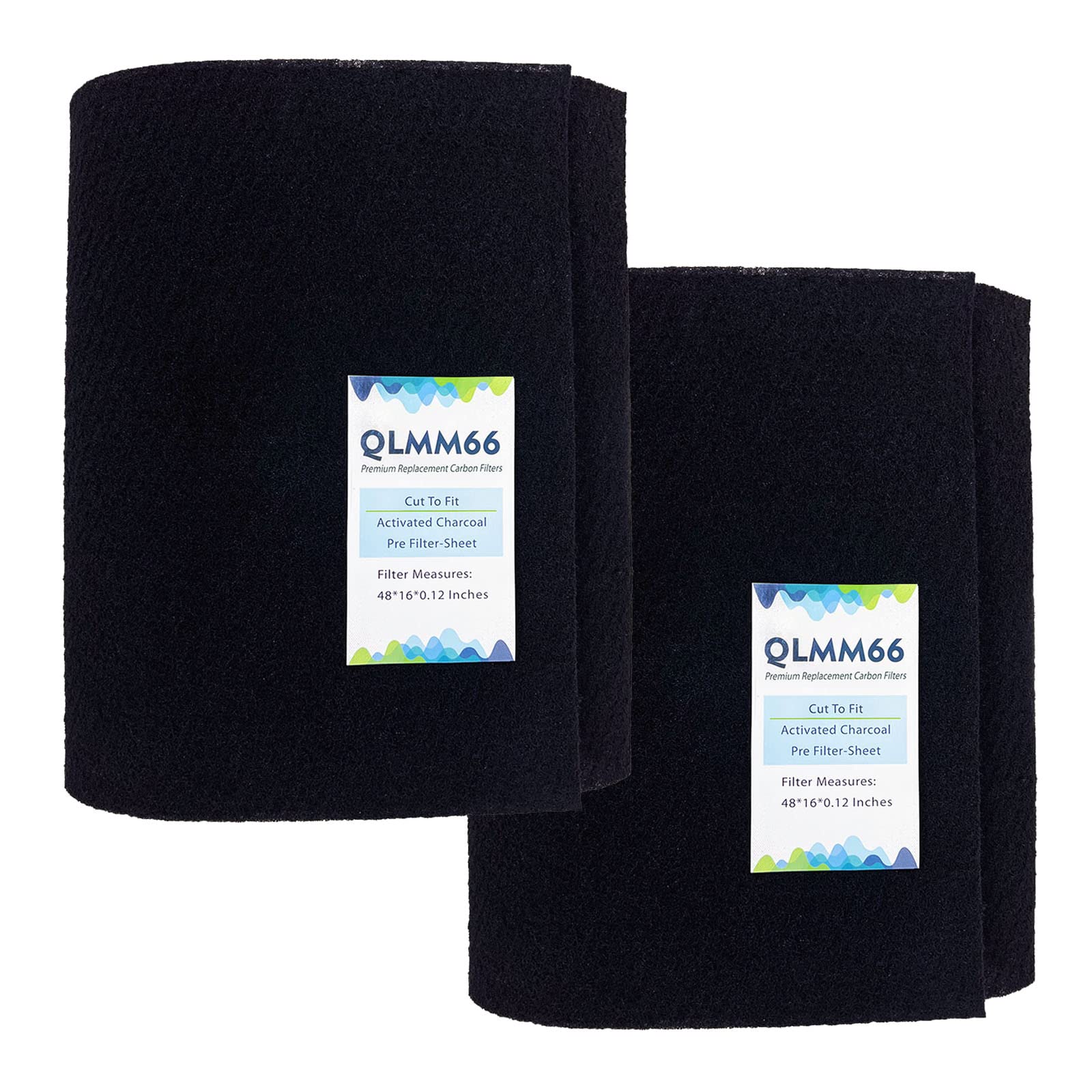 QLMM66 Carbon Fabric Filter 16 x 48 x 0.12 (2Pack) Replacement Activated Charcoal Hepa AC Vent Filter Carbon Air Pre Filter Fabr