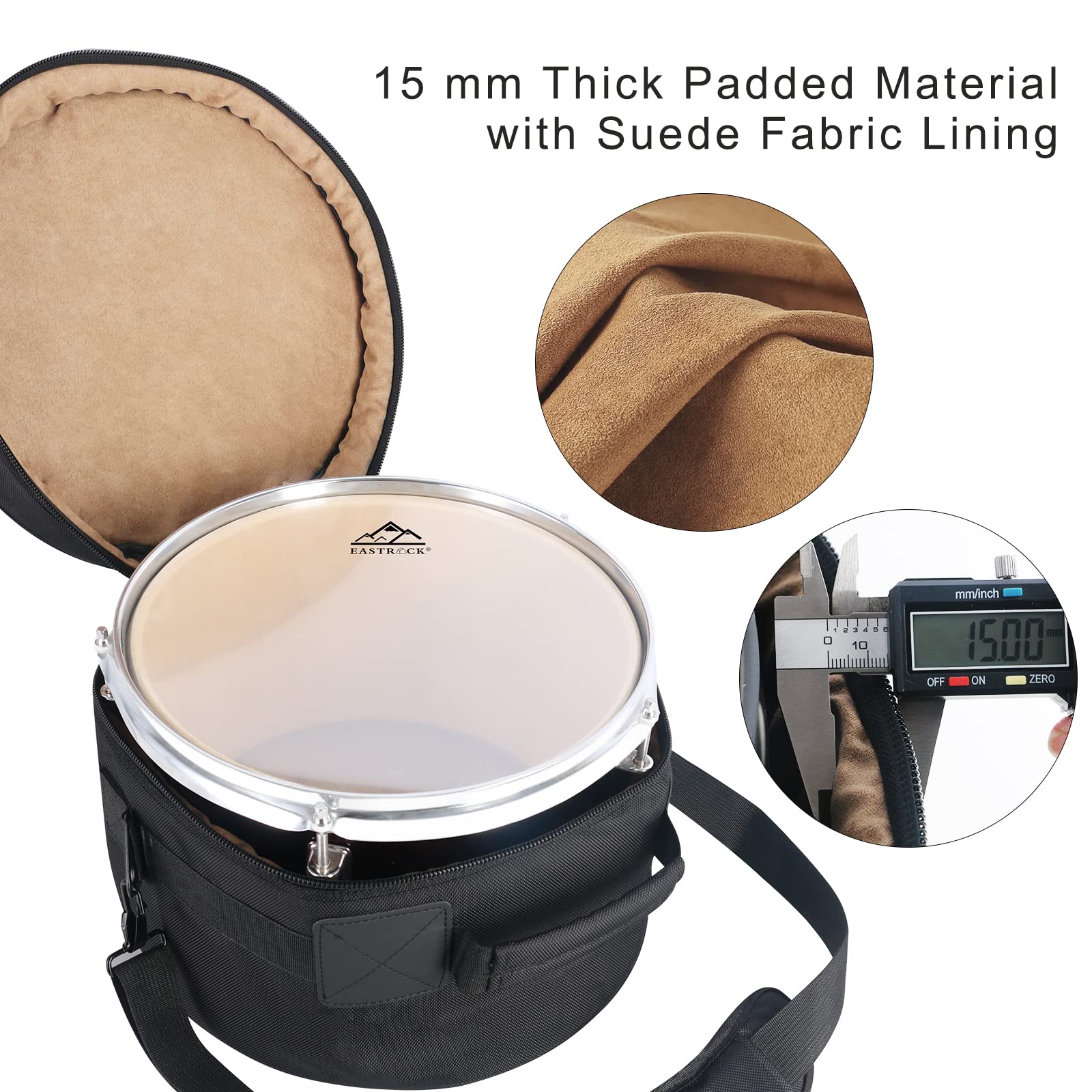 Eastrock 10'' X8'' Tom Drum Bag, Tom Drum Cases 15 Mm Thick Padding For Your Drum Protection (10 * 8'' Tom)