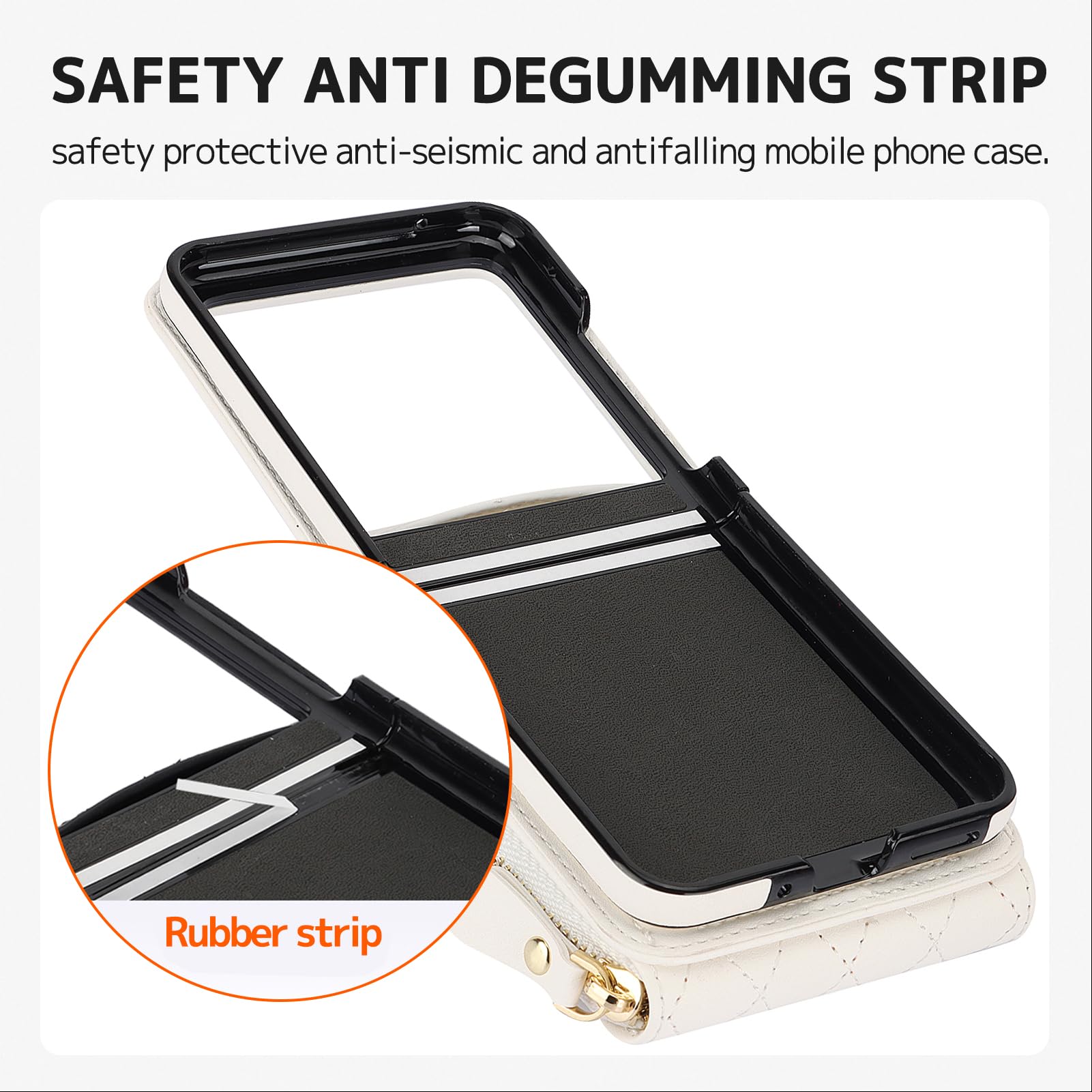 Ninki Compatible For Motorola Razr 2024 Case With Card Holder,Lanyard Strap Wristlet Case For Moto Razr 2024 Leather Wallet Flip