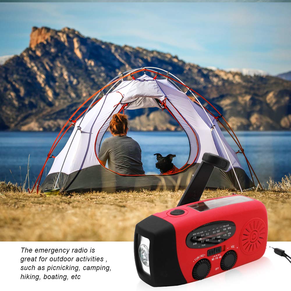Upgrade Portable Solar Emergency Weather Radio Hand Crank Am/Fm Noaa Survival Radios With Led Flashlight 2000Mah Power Bank For