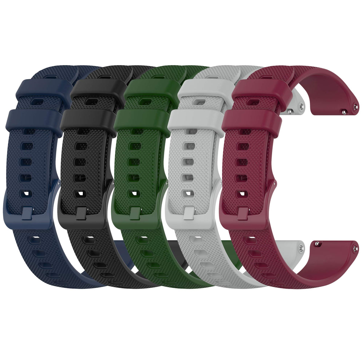 Fitturn Soft Colorful Silicone Watch Band Straps Compatible With Garmin Venu Sq Watch Replacement Quick Release Watch Bands Spor