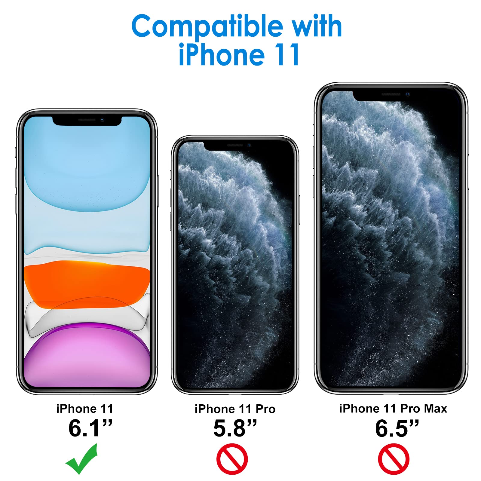 Jetech Case For Iphone 11 (2019) 6.1 Inch, Shockproof Bumper Cover, Anti Scratch Clear Back (Navy)
