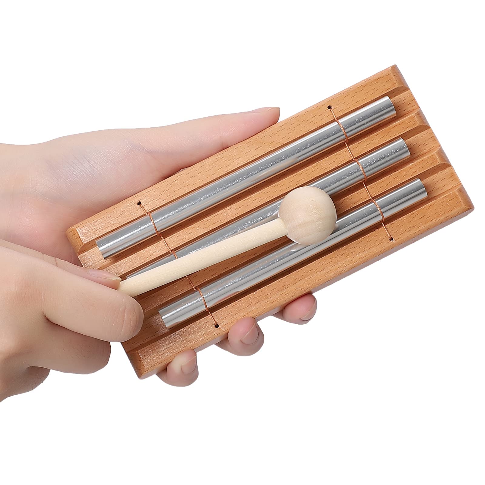 Musfunny Energy Chime Hand Bell Trio 3 Tone Percussion Teacher Tools Reminder Tuned Energy Chimes Music Instrument With Mallet F