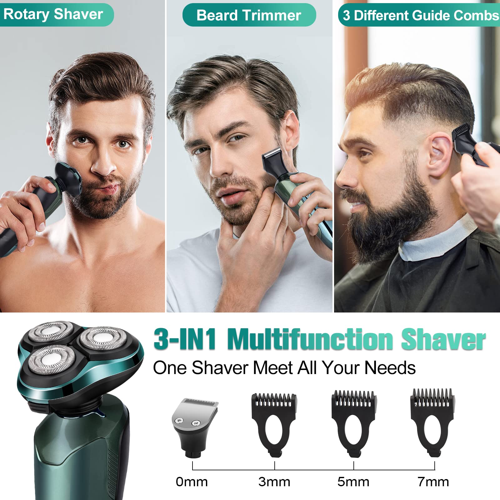Electric Razor For Men,2024 Mens Electric Razors For Shaving Face,Led Display/Waterproof/Rechargeable Electric Shaver For Men In