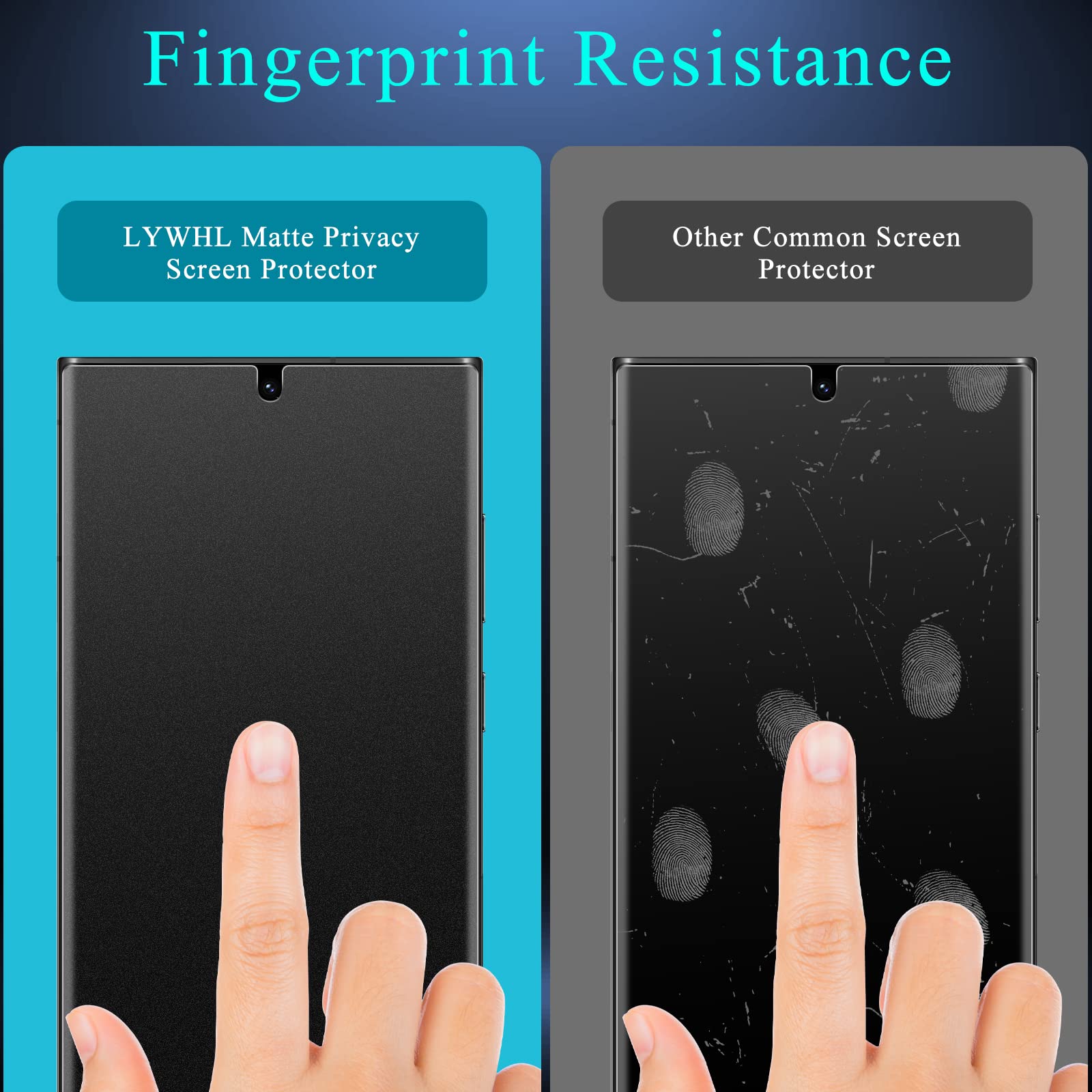 Lywhl [2+2 Pack] For Samsung Galaxy S23 Ultra Matte Privacy Screen Protector [Compatible Fingerprint] Anti Spy Anti Glare Full Adhesive Flexible Film + Camera Lens Glass Protector
