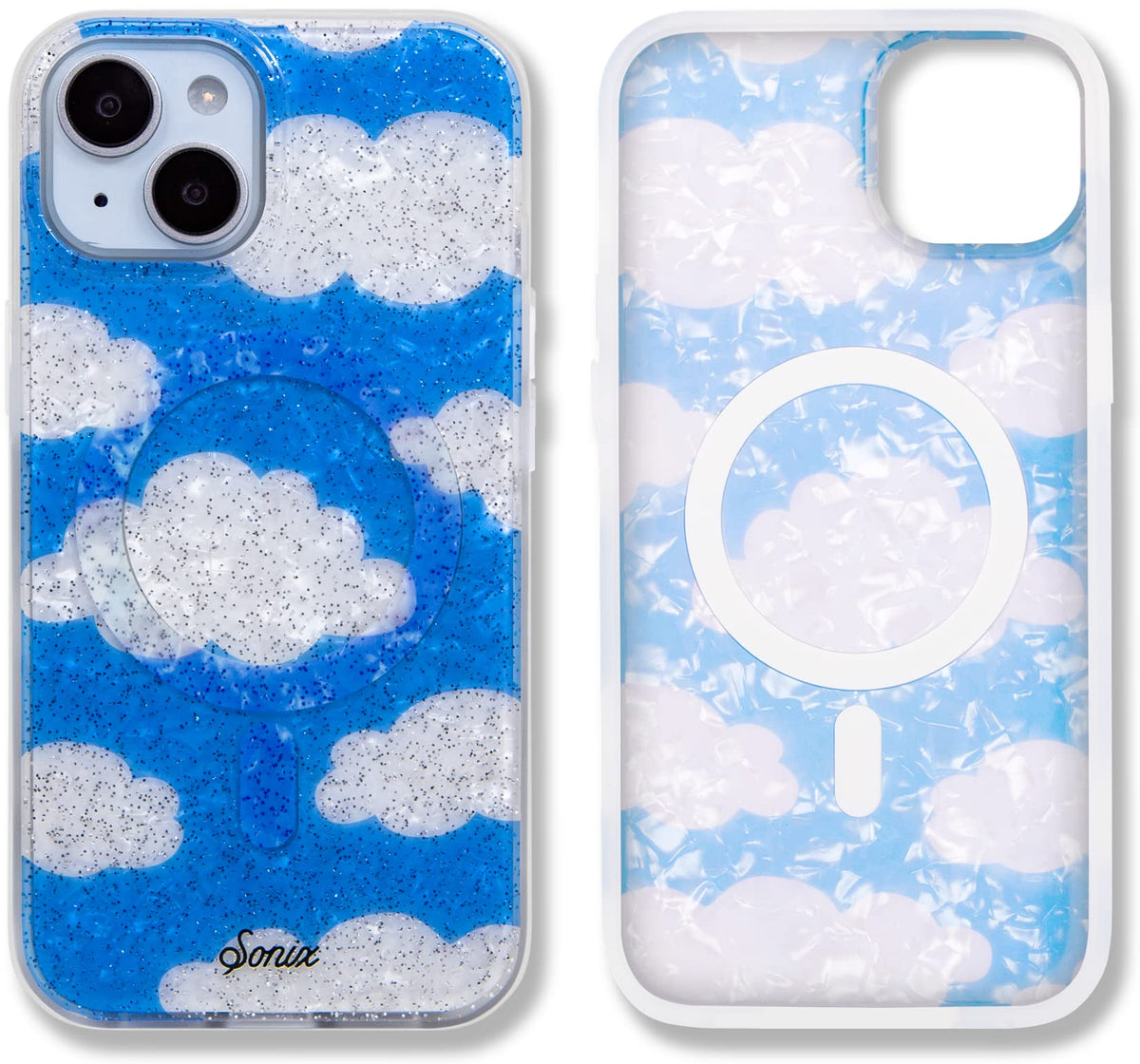 Sonix Case For Iphone 14 Plus | Compatible With Magsafe | 10Ft Drop Tested | Glitter Day Dream Clouds