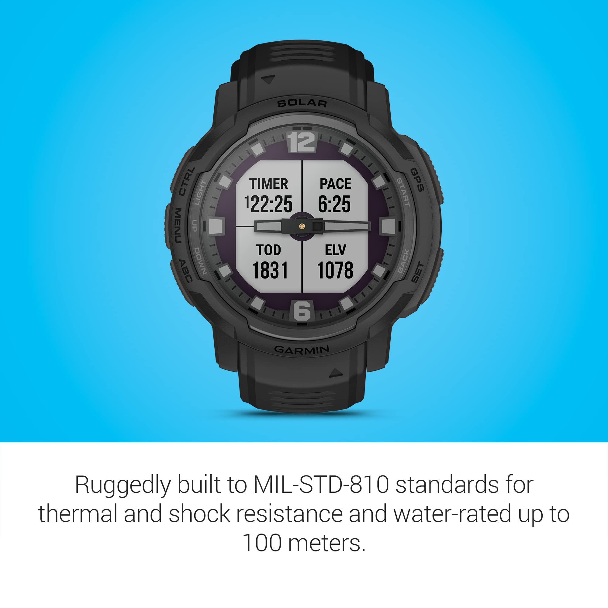 Garmin Instinct Crossover Solar   Tactical Edition, Rugged Hybrid Smartwatch With Solar Charging Capabilities, Tactical Specific