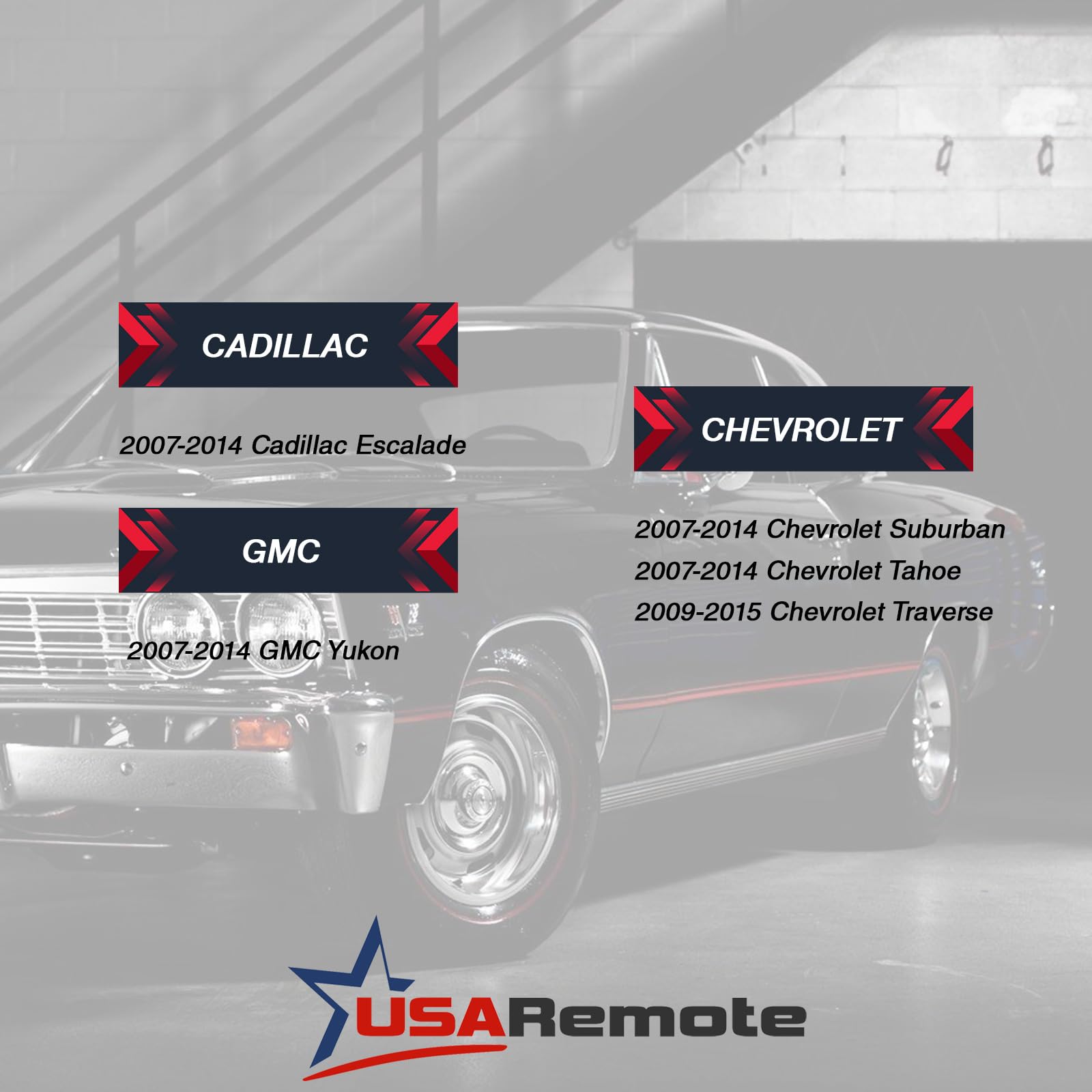 Key Fob Keyless Entry Remote Fits 2007 2014 Chevy Tahoe Suburban / 2007 2014 Cadillac Escalade / 2007 2014 Gmc Yukon (Blue), Set