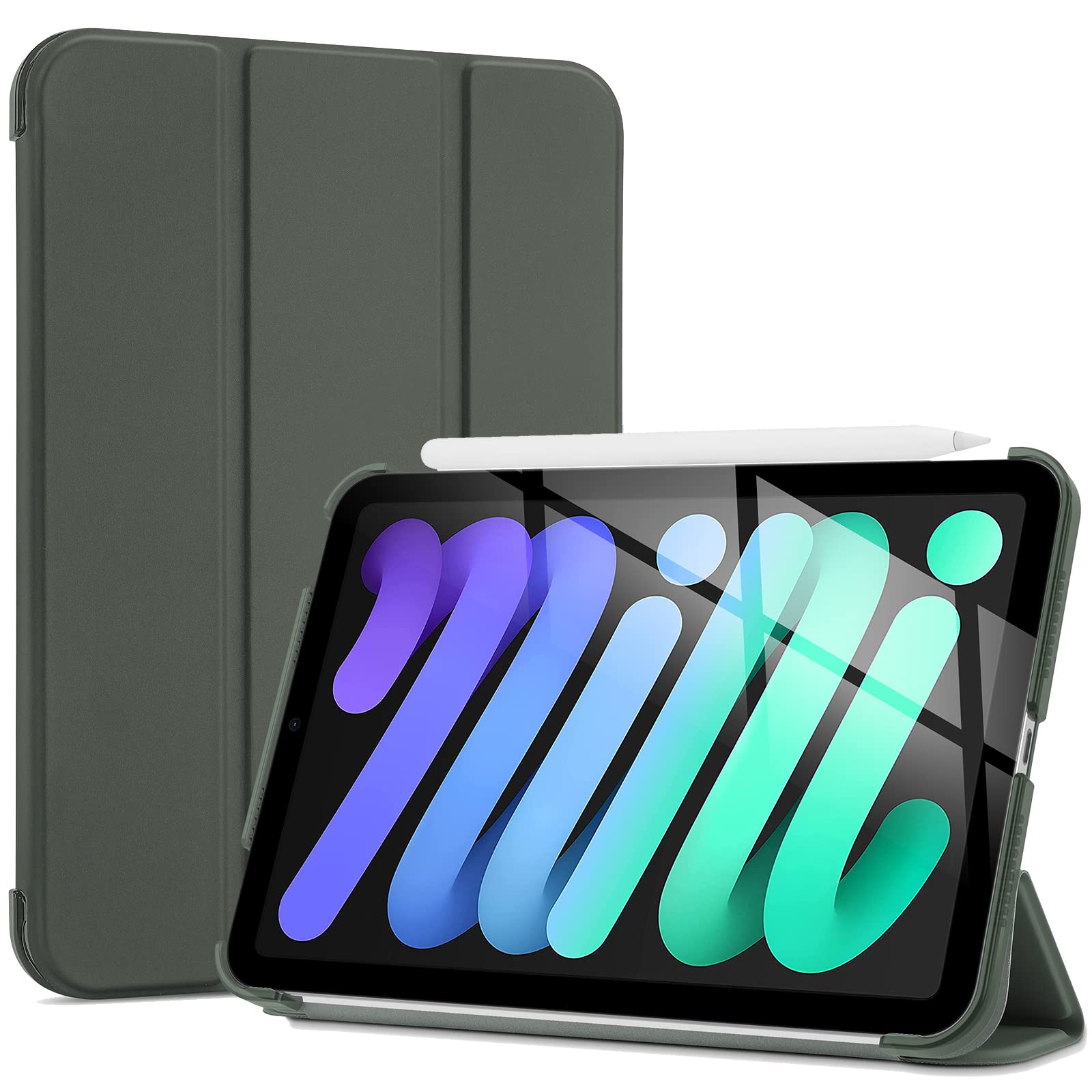 Procase Smart Case For Ipad Mini 7 A17 Pro 2024/Ipad Mini 6 2021 8.3 Inch Ipad Mini 7Th/6Th Gen Case, Hard Back Cover For Ipad Mini 8.3' 7Th Gen A2995/A2996/A2993/6Th Gen A2567 A2568 A2569  Teal