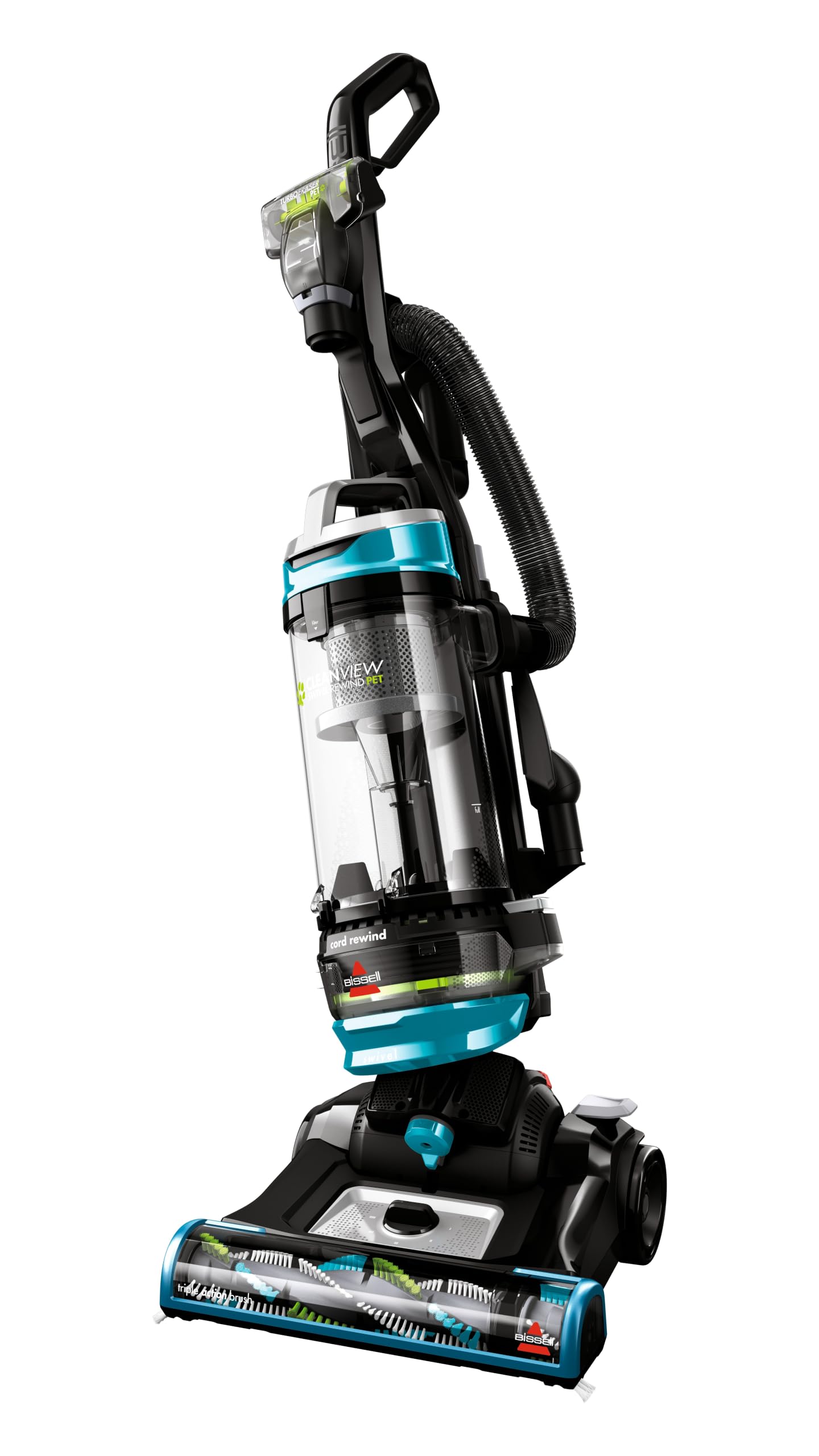 Bissell 2254 CleanView Swivel Rewind Pet Upright Bagless Vacuum, Automatic Cord Rewind, Swivel Steering, Powerful Pet Hair Picku