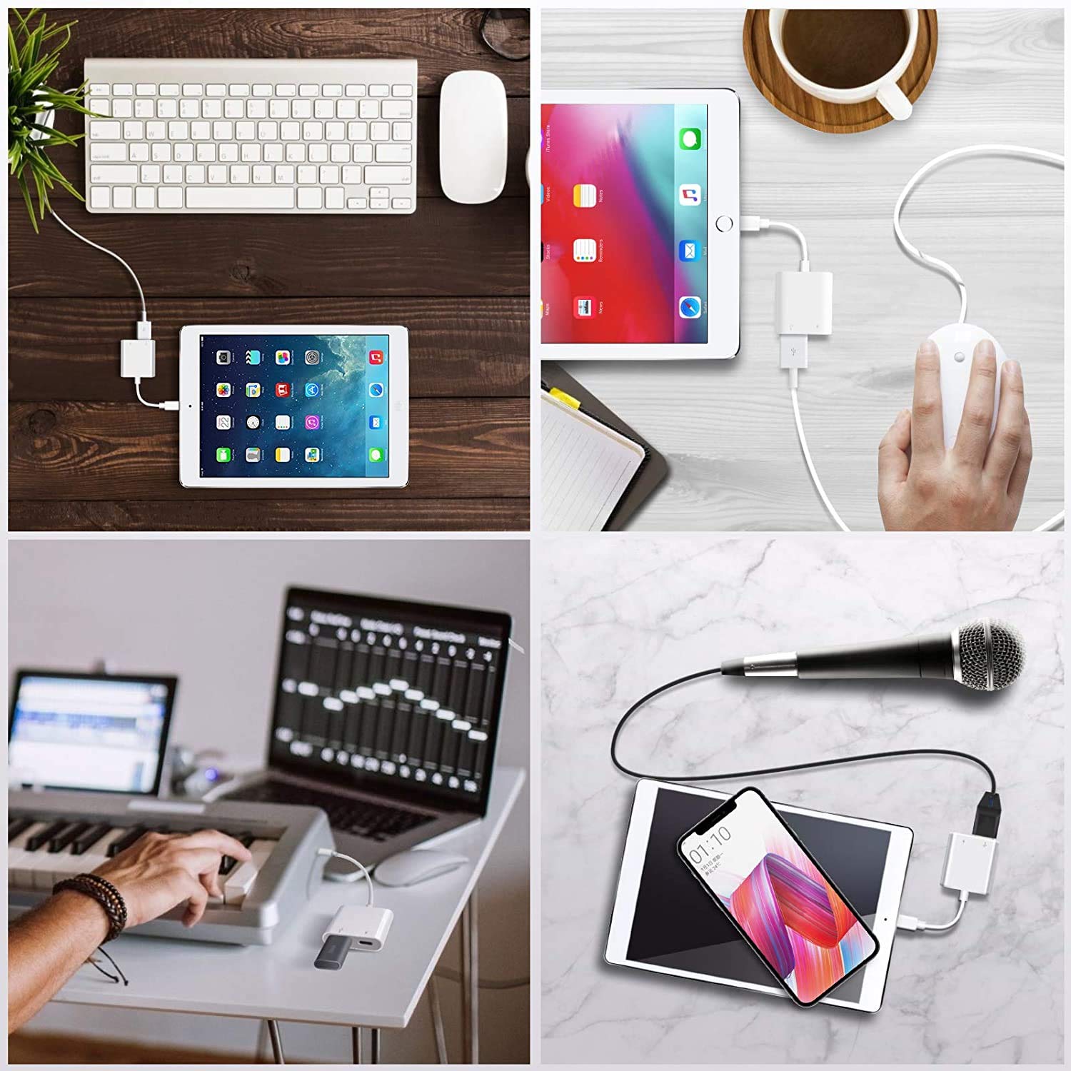 Desoficon Lightning To Usb 3.0 Otg Adapter For Iphone, Ipad, Usb Camera Adapter With Fast Charging Port