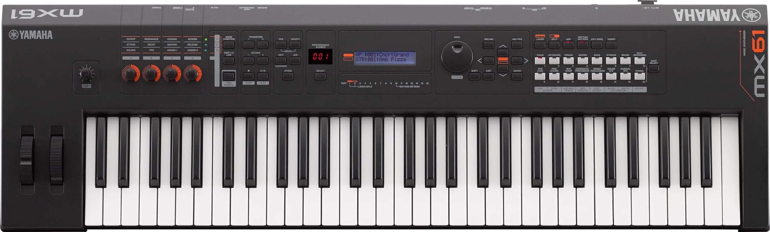 Yamaha Mx61 Music Production Synthesizer, 61-Key, Black