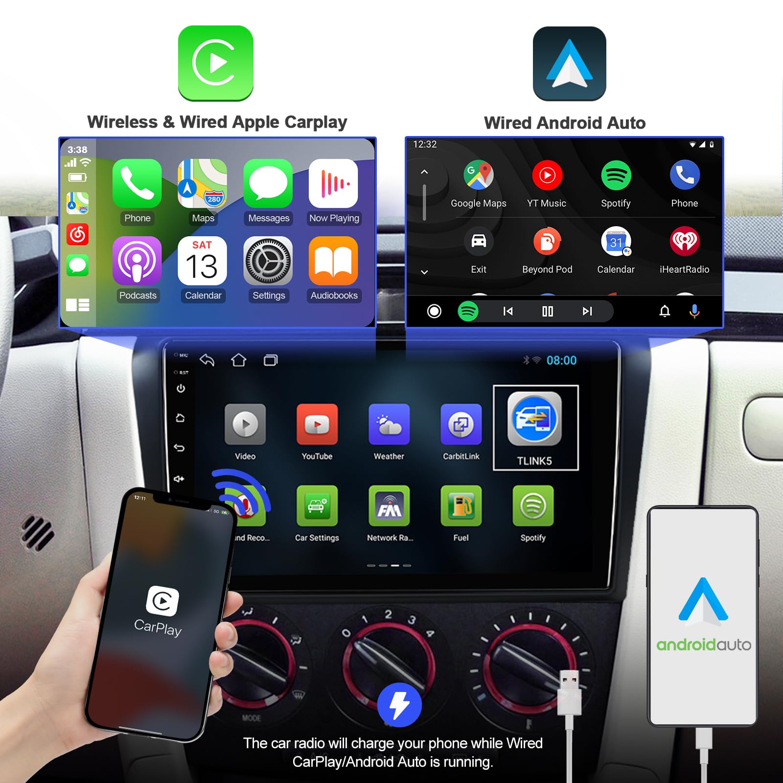 Android 10 Double Din Car Stereo For Mazda 3 2004 2009 With 9 Inch Touchscreen Radio Built In Wireless Carplay/Android Auto/Gps/