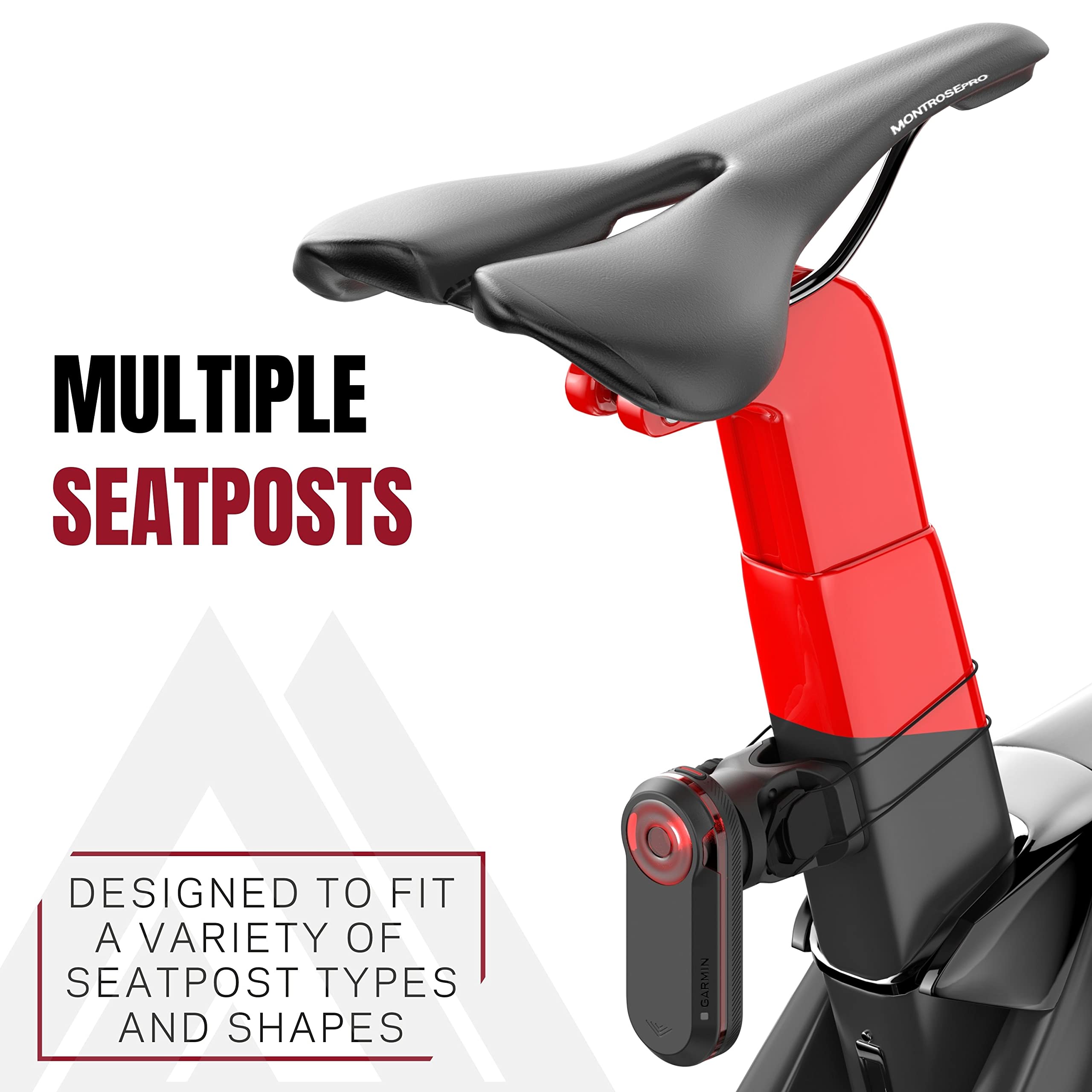 Kom Cycling For Garmin Varia Mount Tail Light Models Including Rtl515, Rtl510, Rvr315, Magene L508 Featuring An Atop Dial For Se