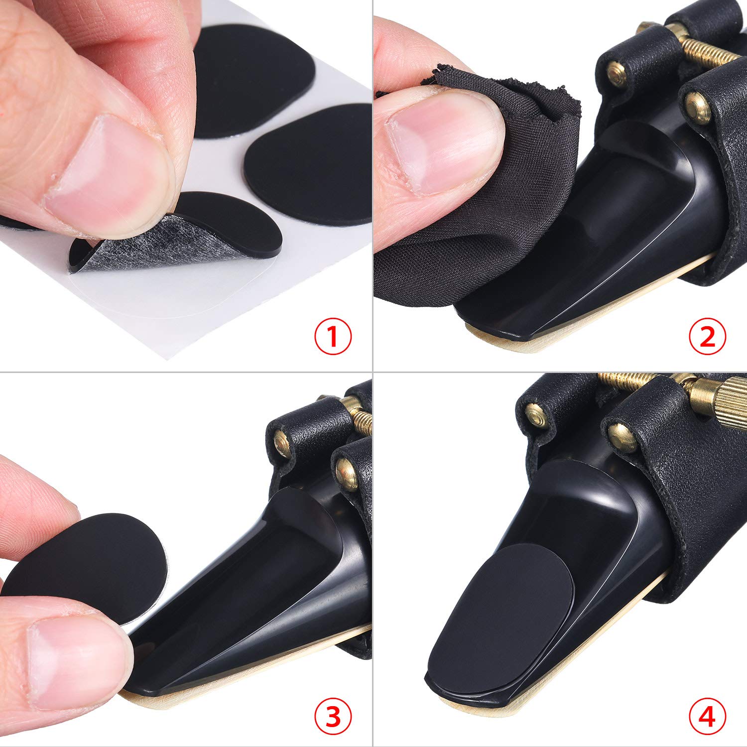 Boao 32 Pieces Saxophone Mouthpiece Cushion 0.8 Mm Alto Tenor Saxophone And Clarinet Mouthpiece Pads Patches Accessories For Beg
