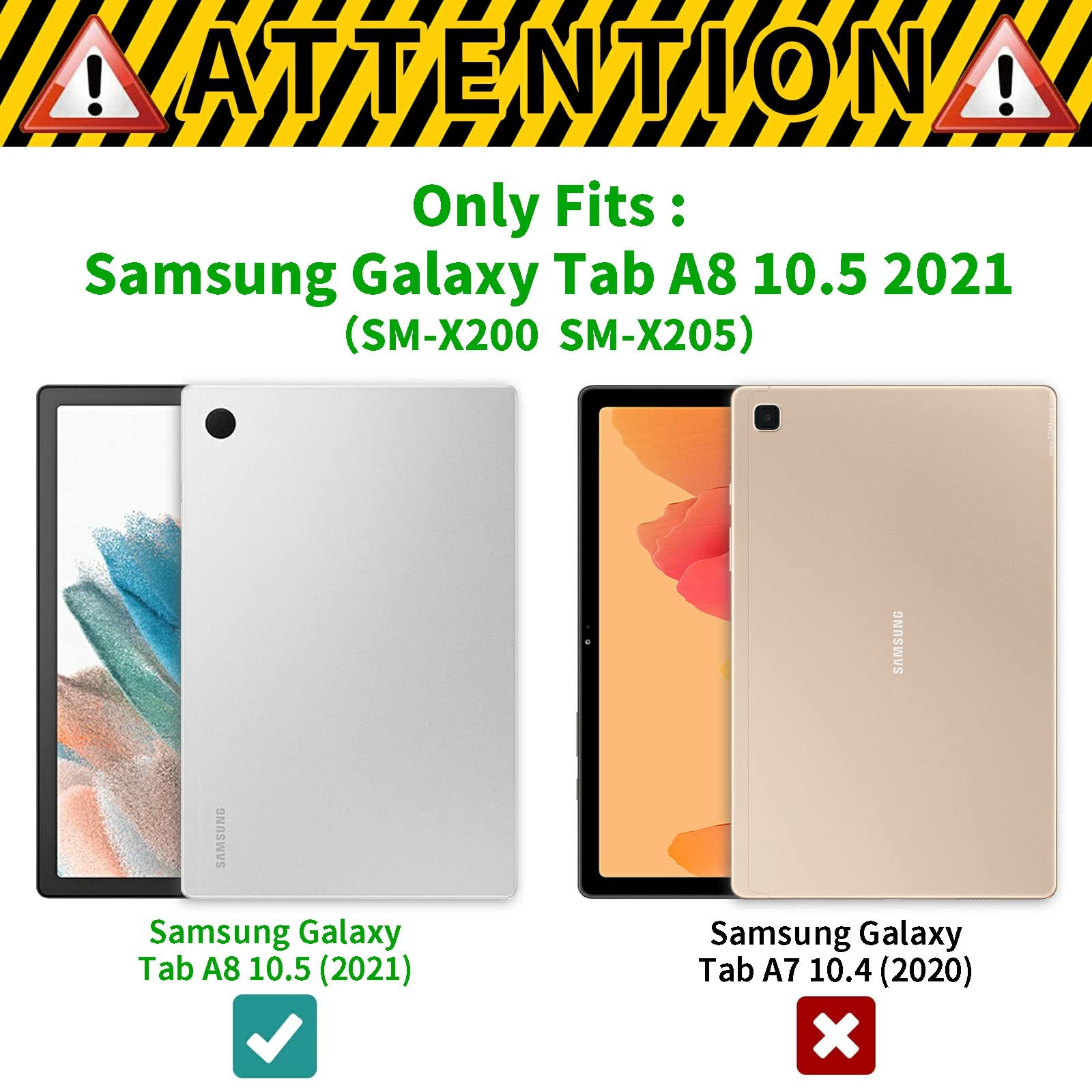 For Samsung Galaxy Tab A8 Case 10.5 Inch 2022 Model Sm X200/X205/X207 Tablet Case,Fuyocwe Pu Leather Smart Folio Stand Case Cove